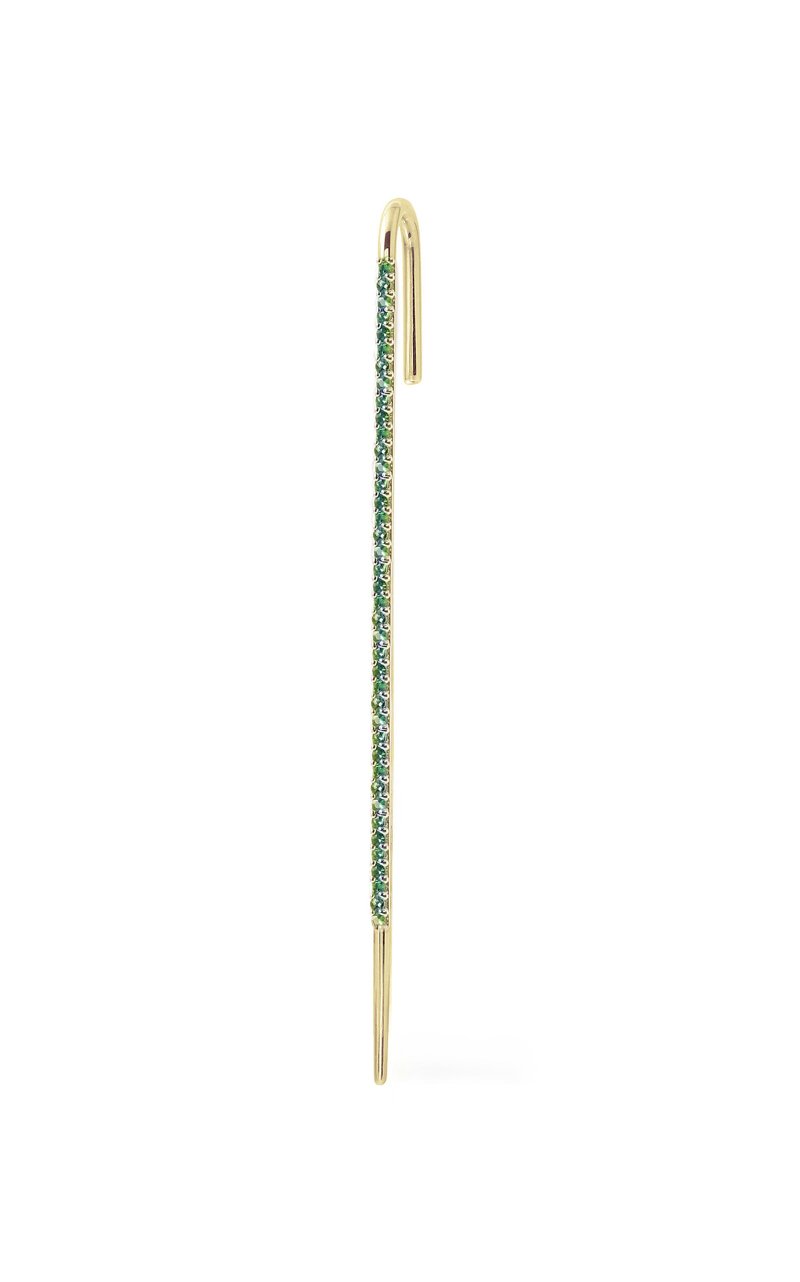 18K Yellow Gold Ombre Emerald Single Ear Pin