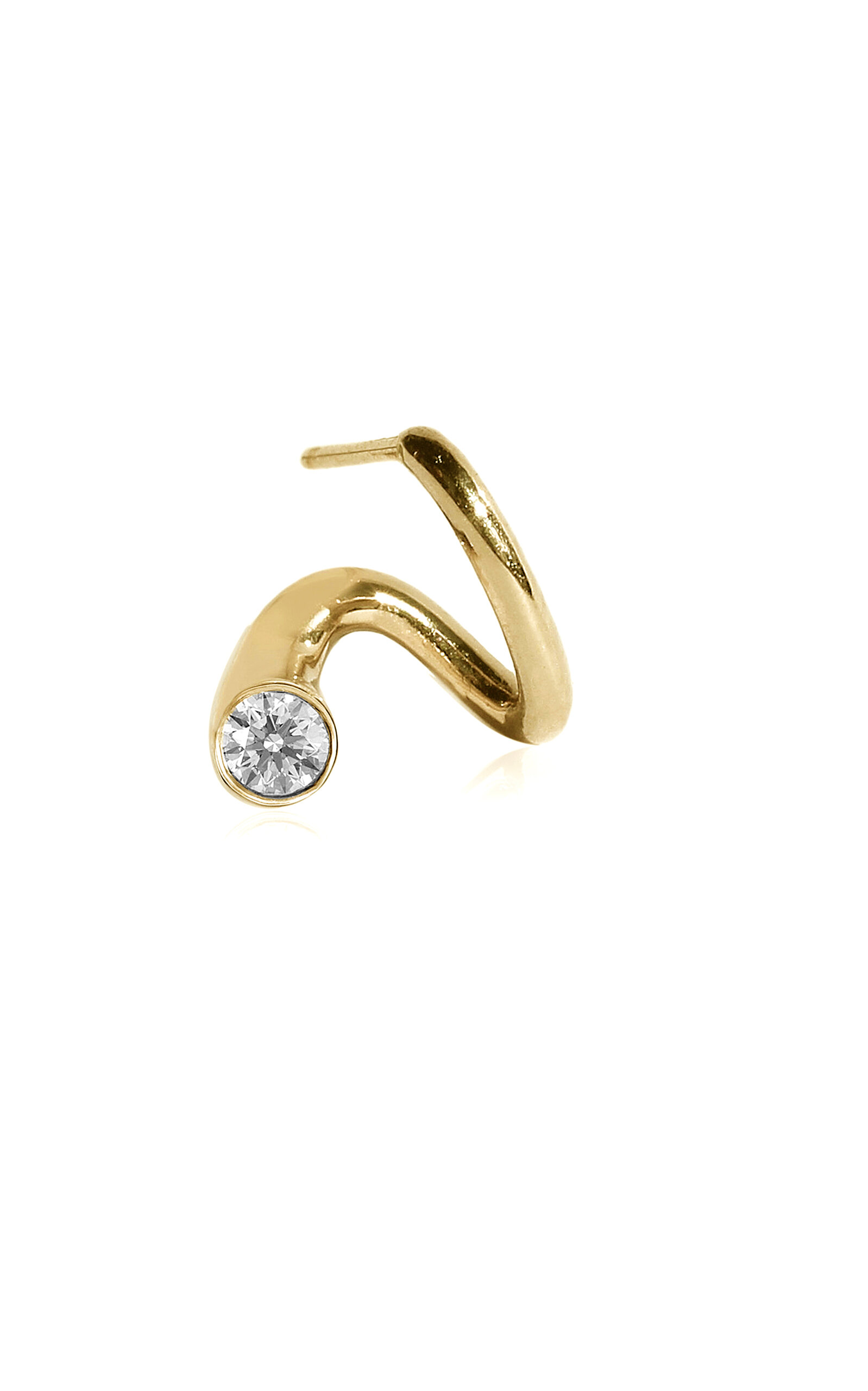 Shop Katkim 18k Yellow Gold Peak Diamond Single Earring