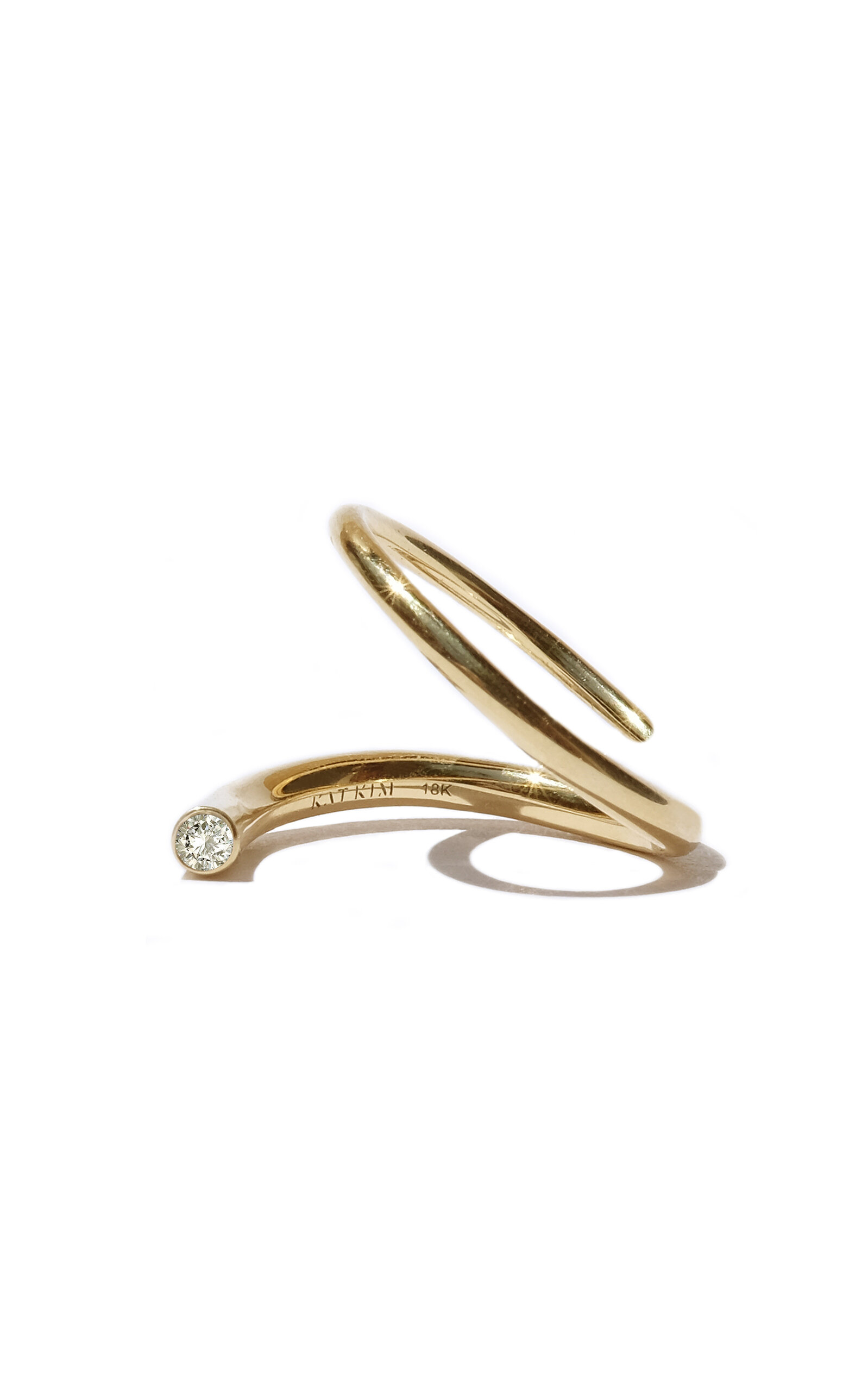 Katkim 18k Yellow Gold Crescendo Diamond Pin Ring In Gold