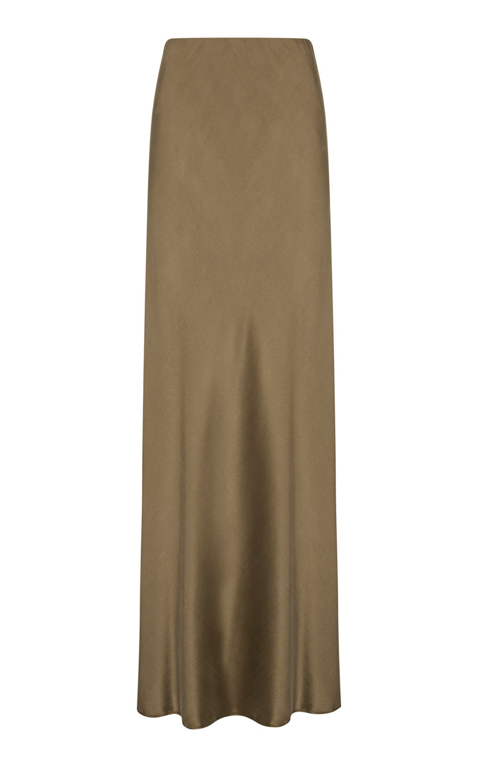 St Agni Bias-cut Silk-blend Maxi Slip Skirt In Brown