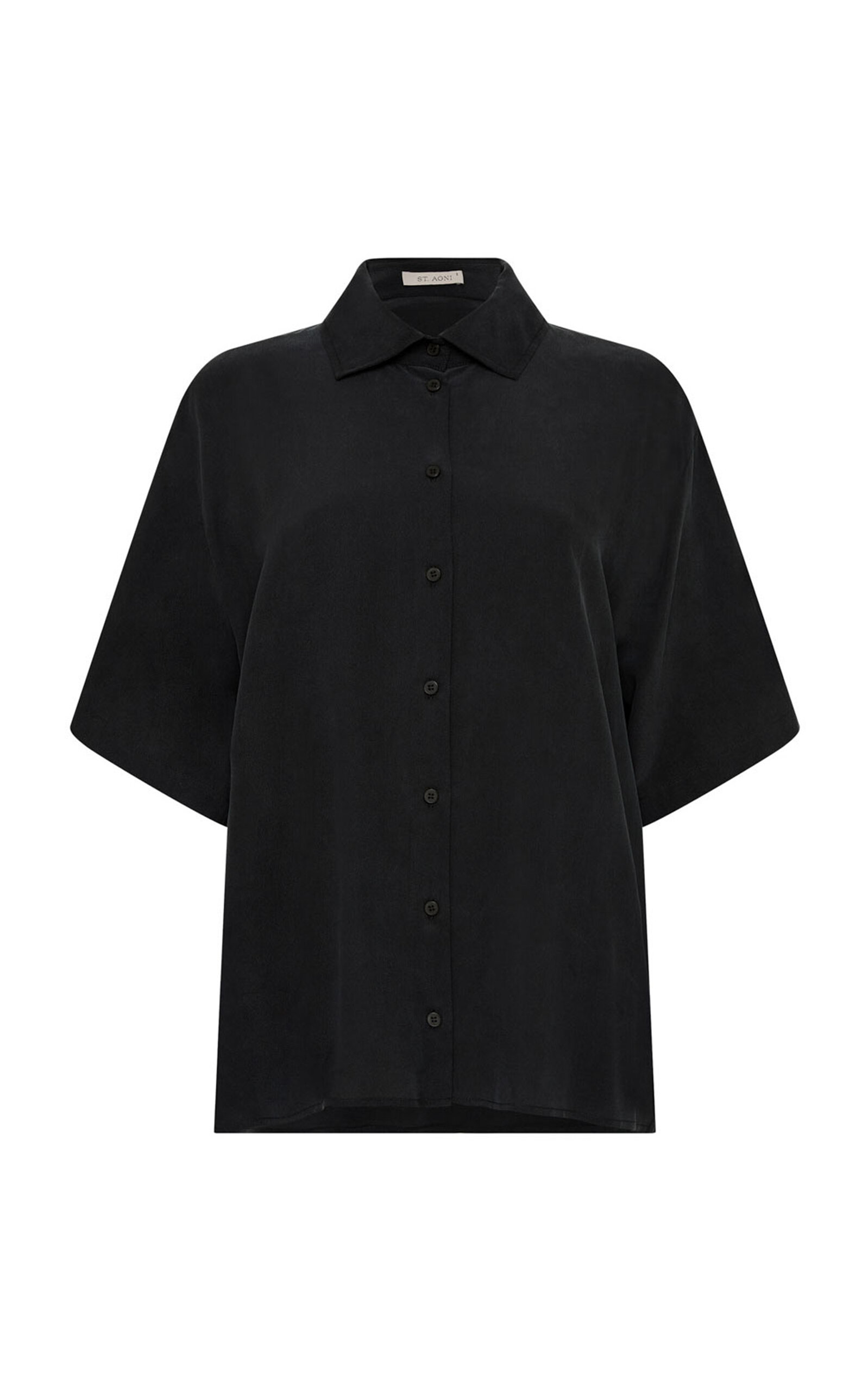 St. Agni Unisex Silk Shirt - Black - XS