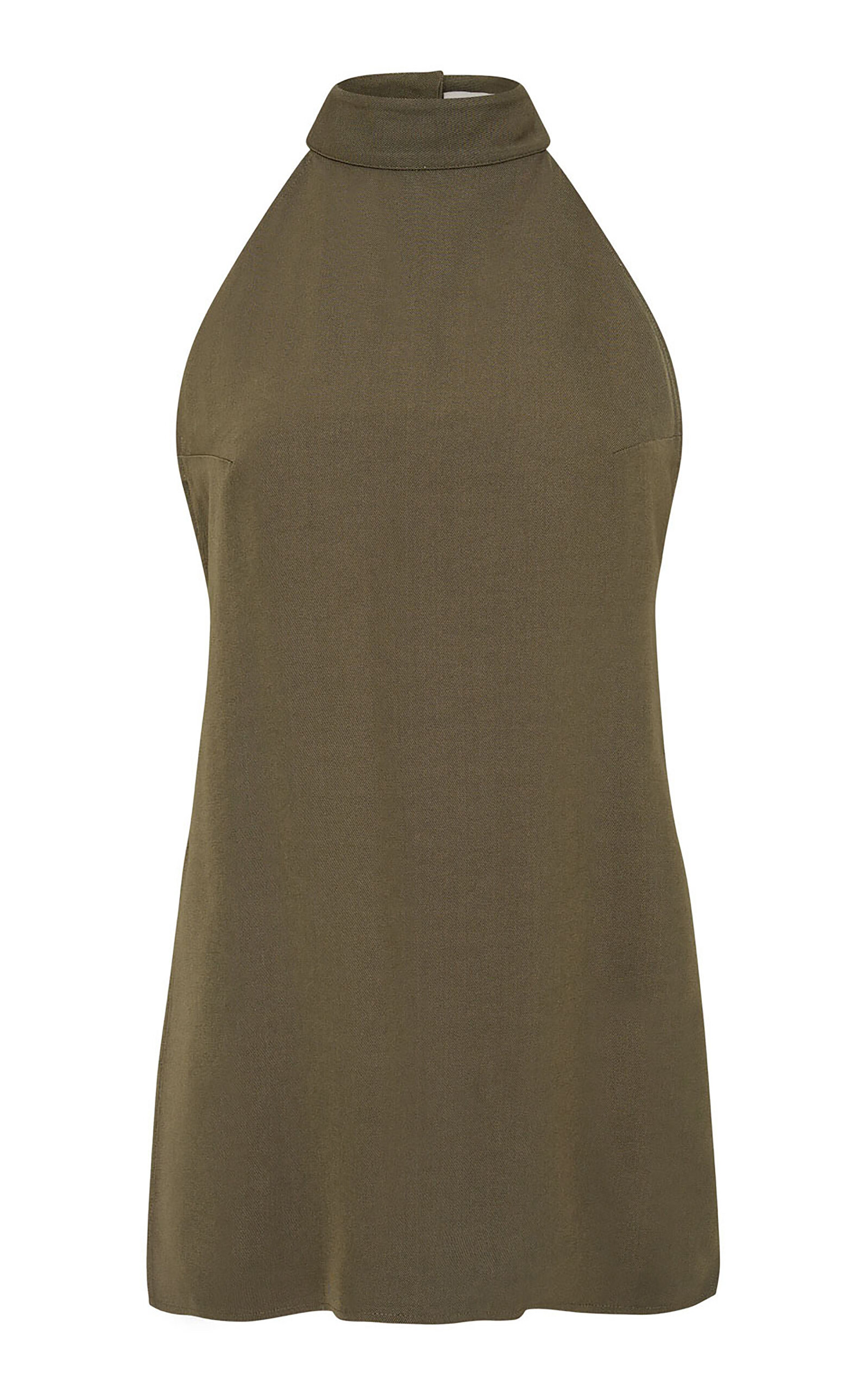 St Agni Wool-blend Halter Tunic In Olive
