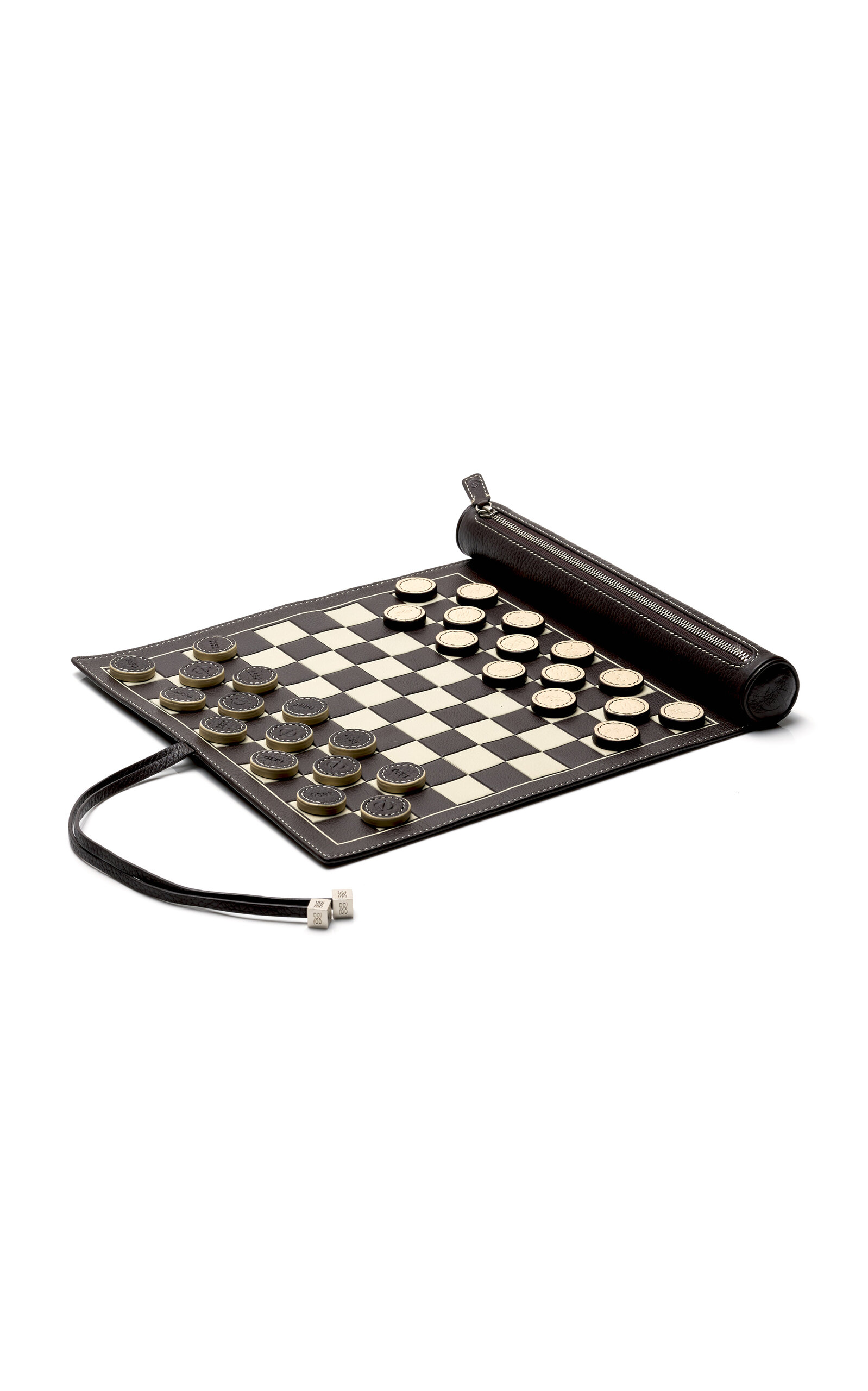 Mantiques Modern Lancel Leather Checkers Set - Multi