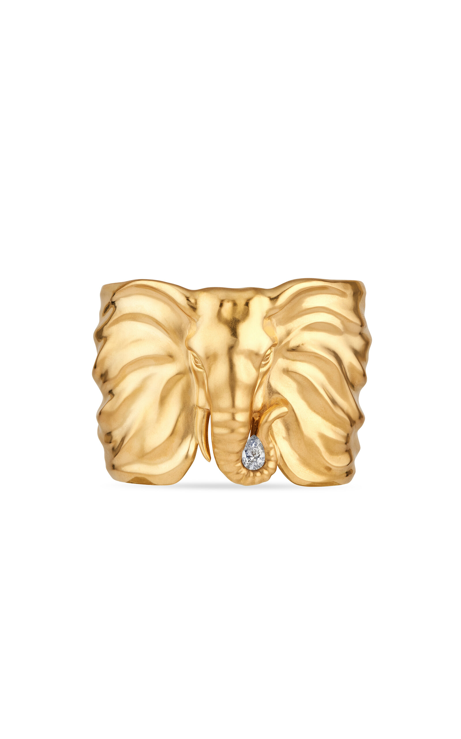 18k Recycled Yellow Gold Elephant Cuff Bracelet
