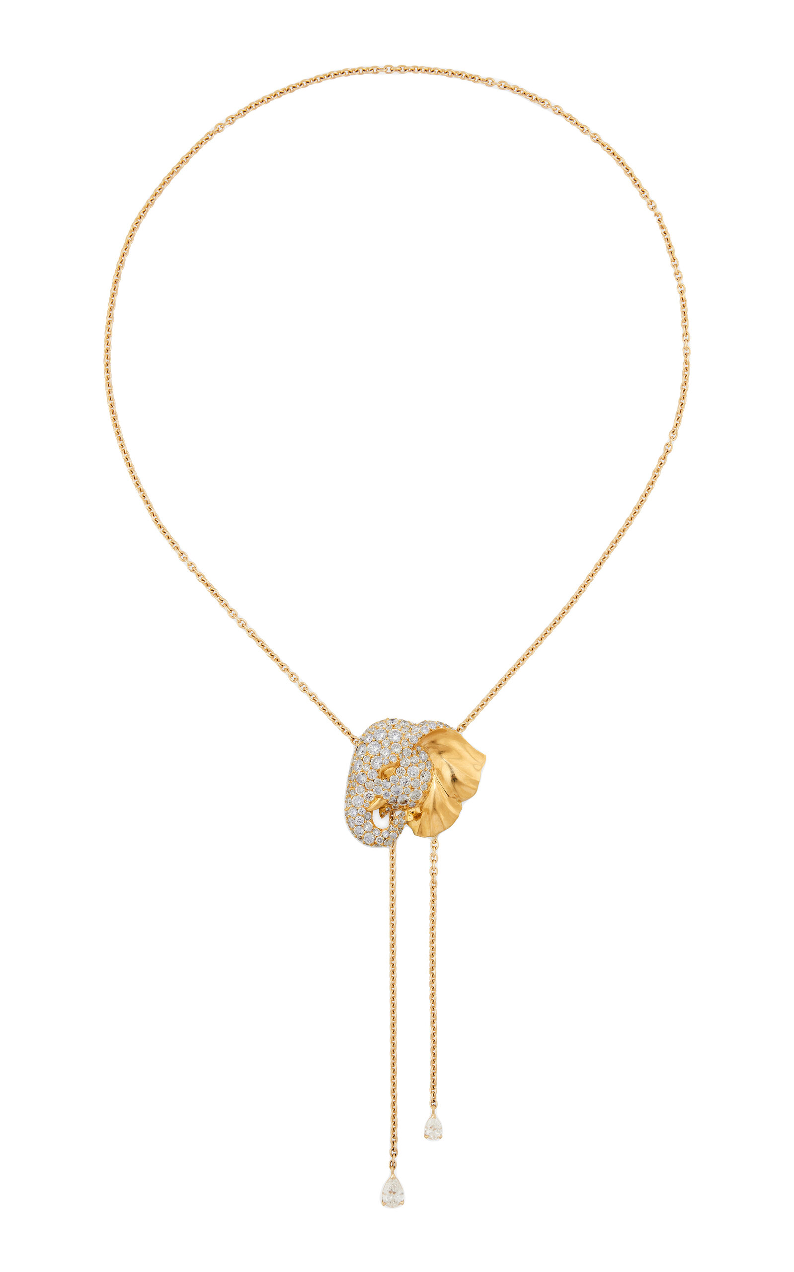 18k Recycled Yellow Gold Elephant "Négligé" Necklace