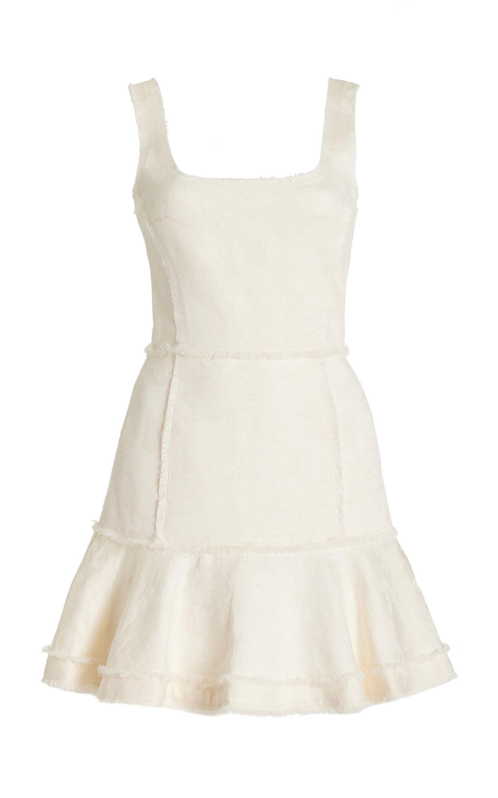 Shop Alexis Noely Cotton-blend Mini Dress In White