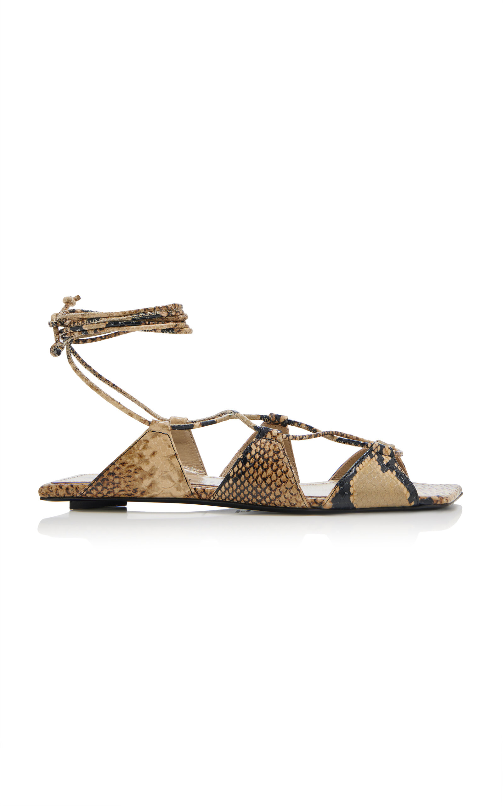 Attico 'reneè' Python-print Leather Sandals In Animal