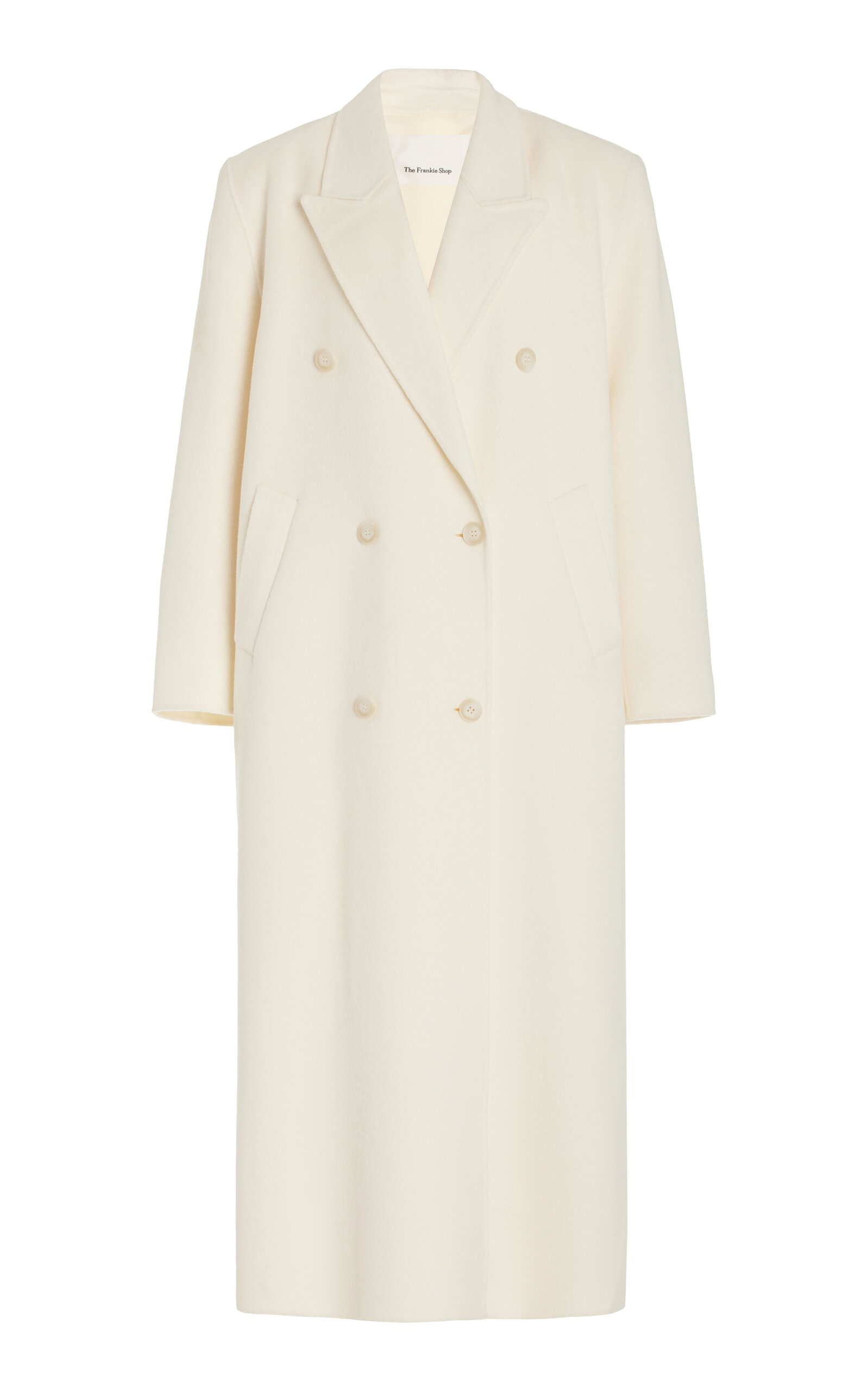 The Frankie Shop - Gaia Double-Breasted Wool-Blend Coat - Ivory - XS - Moda Operandi