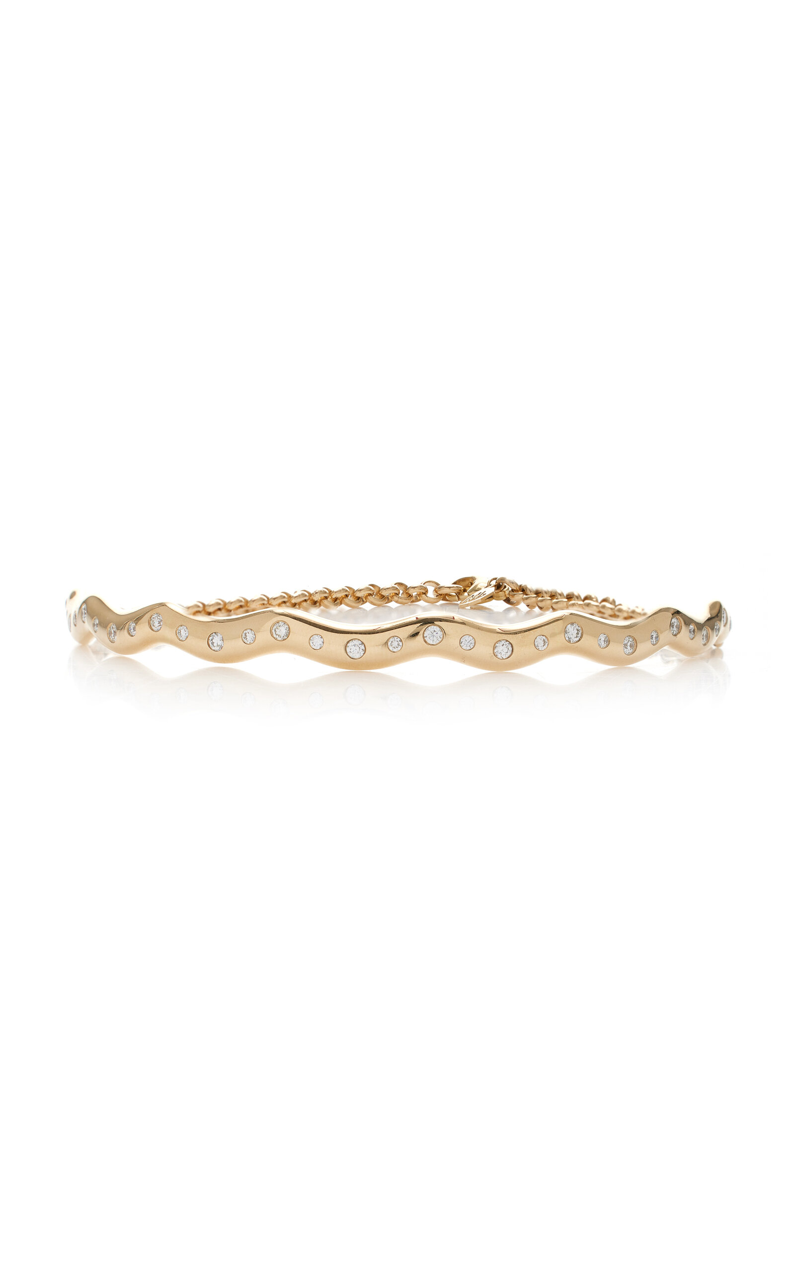 Marlo Laz Wave 14K Yellow Gold Diamond Choker Necklace