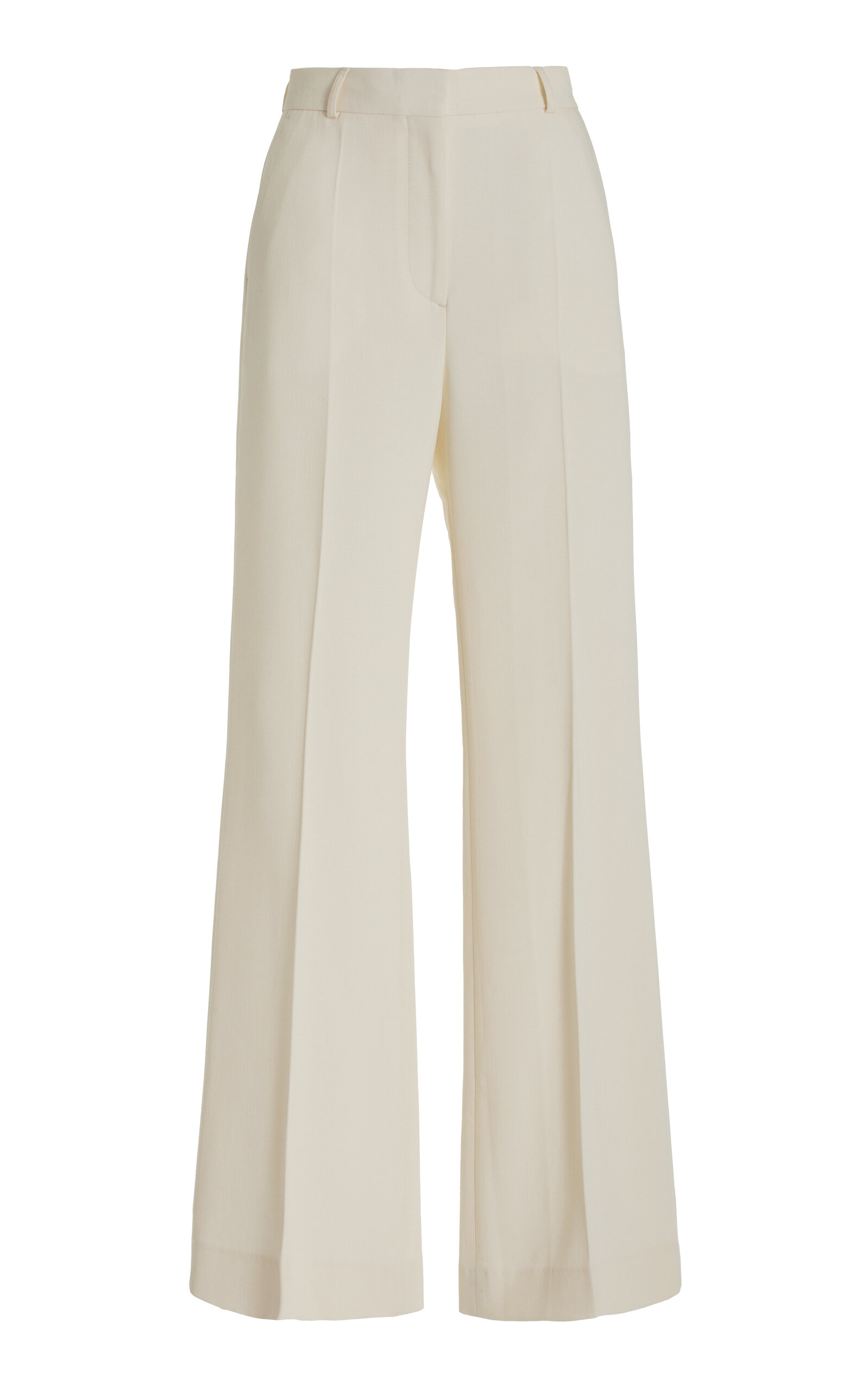 Shop Totême Flared Evening Trousers In White