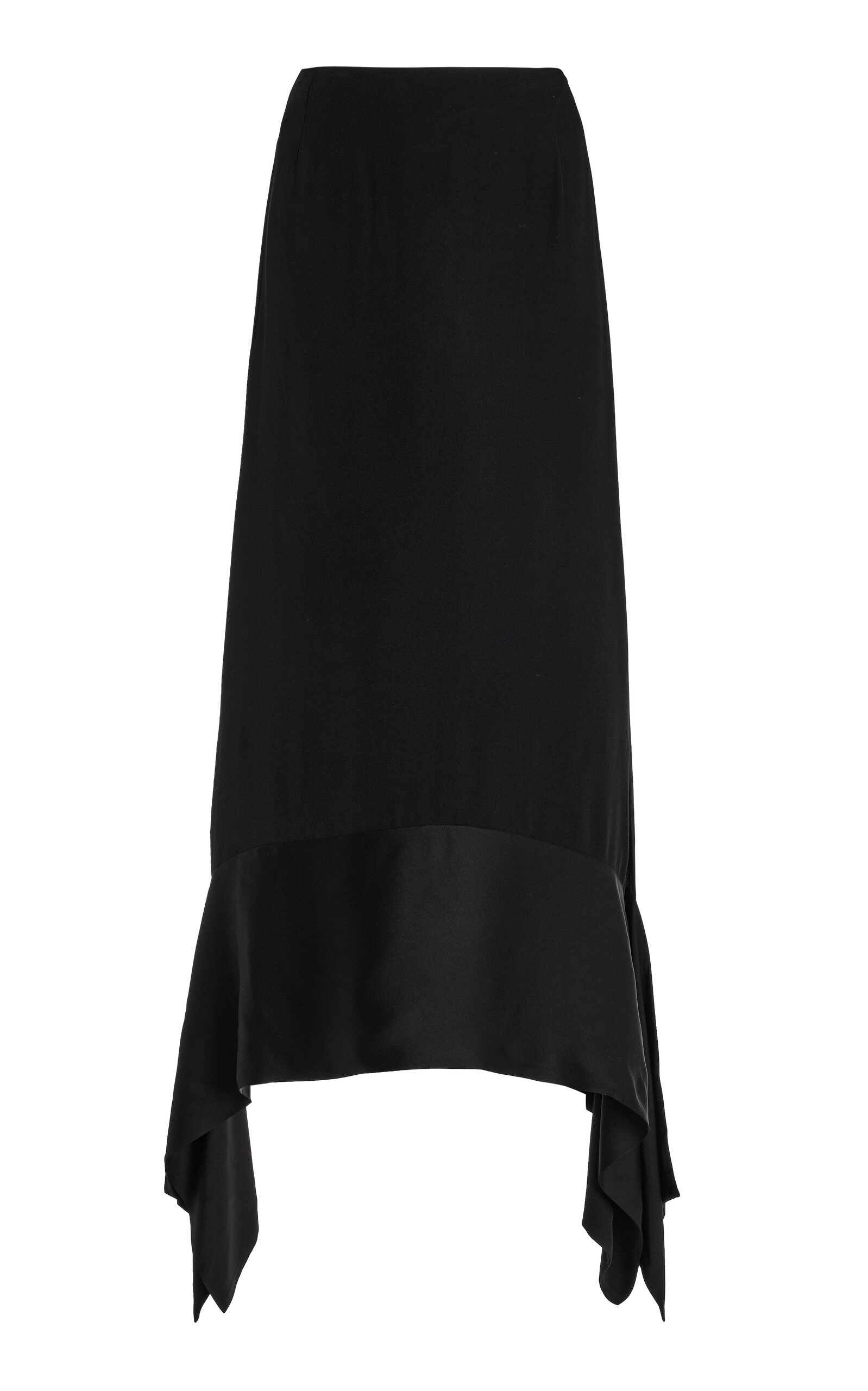 Shop Totême Satin-sash Crepe Maxi Skirt In Black