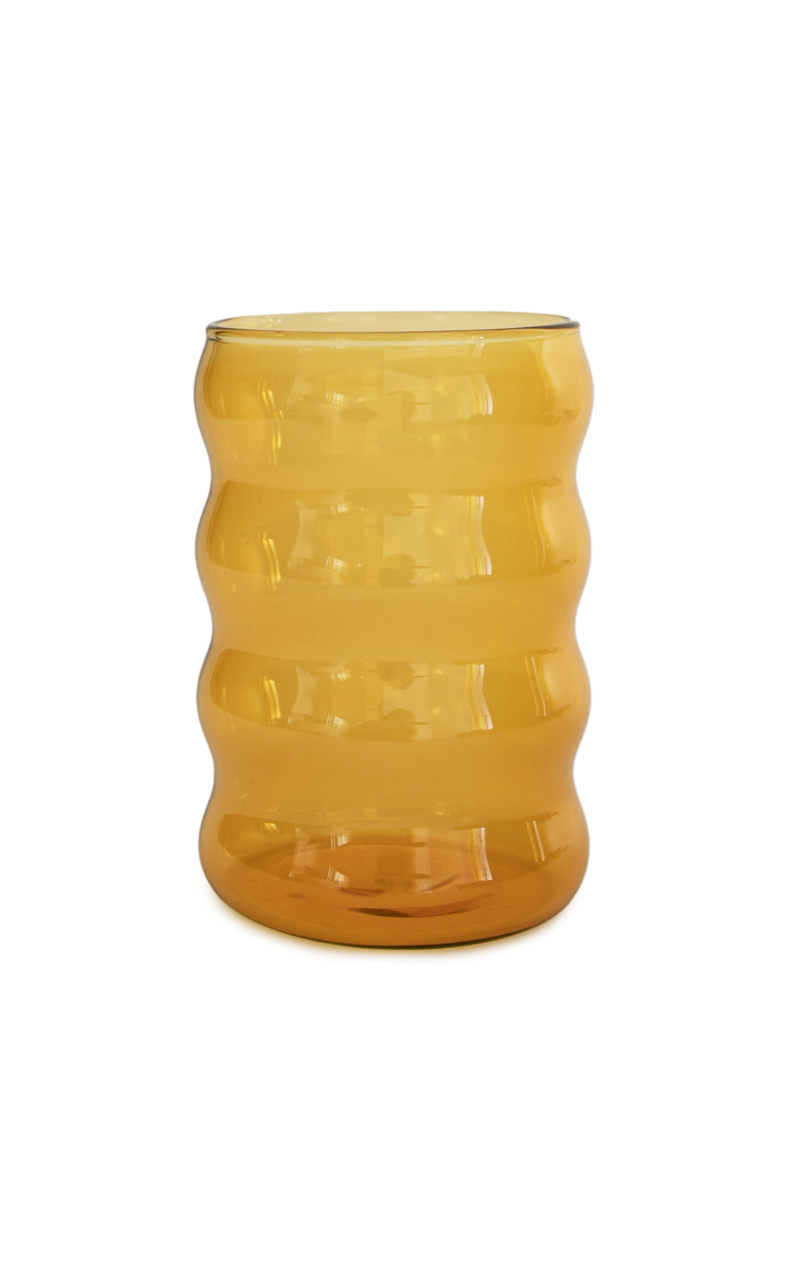 Sophie Lou Jacobsen Ripple Glass Cup In Yellow