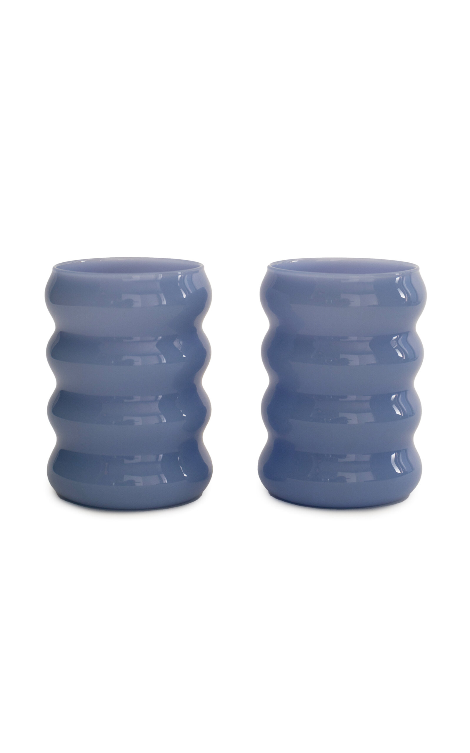 Sophie Lou Jacobsen Ripple Glass Cup Set - Light Blue