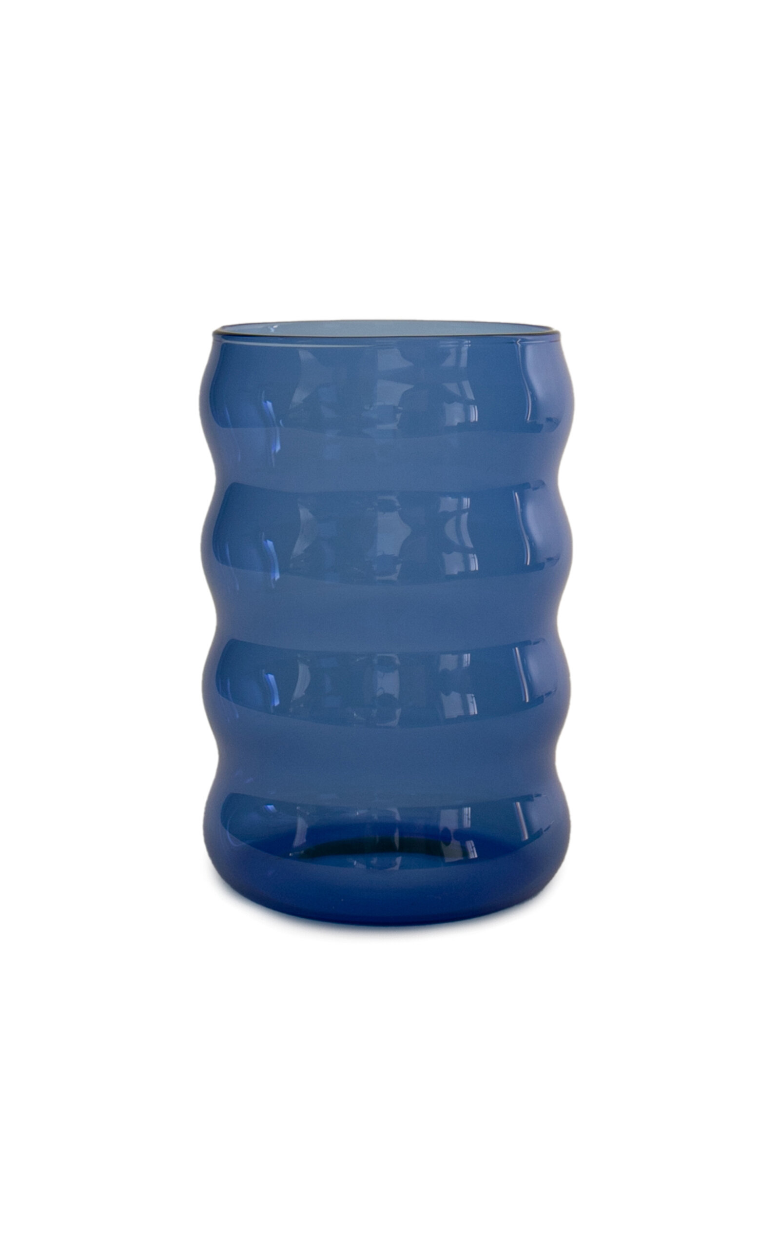 Sophie Lou Jacobsen Ripple Glass Cup In Blue