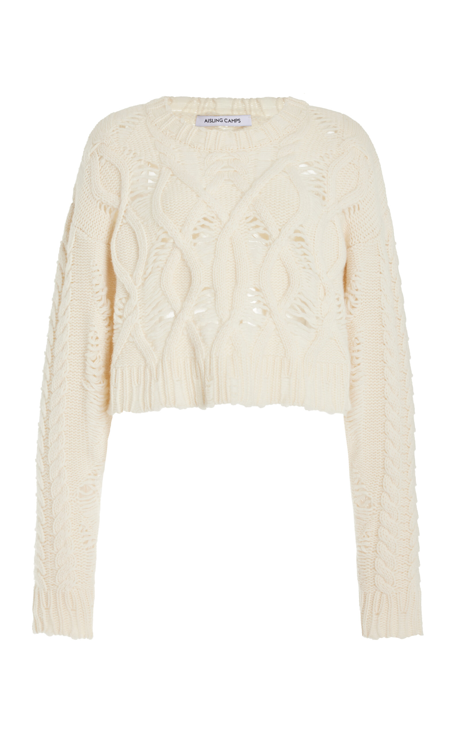 Cropped Cable-Knit Wool-Cashmere Sweater