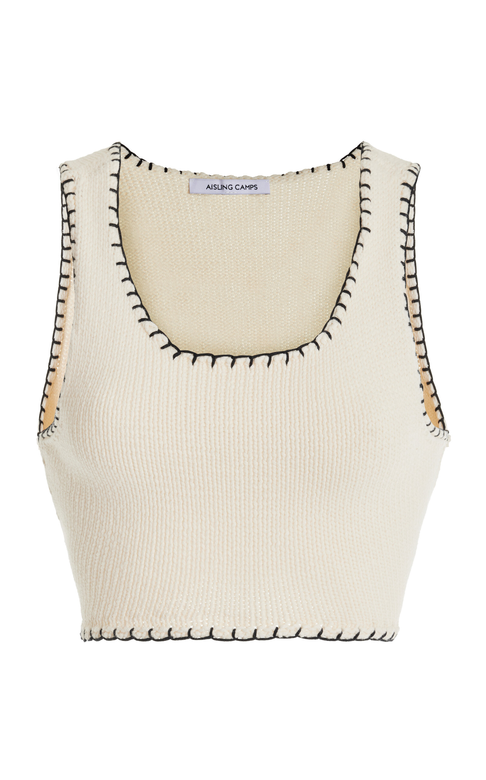 Aisling Camps Stitched Cotton-blend Top In Ivory