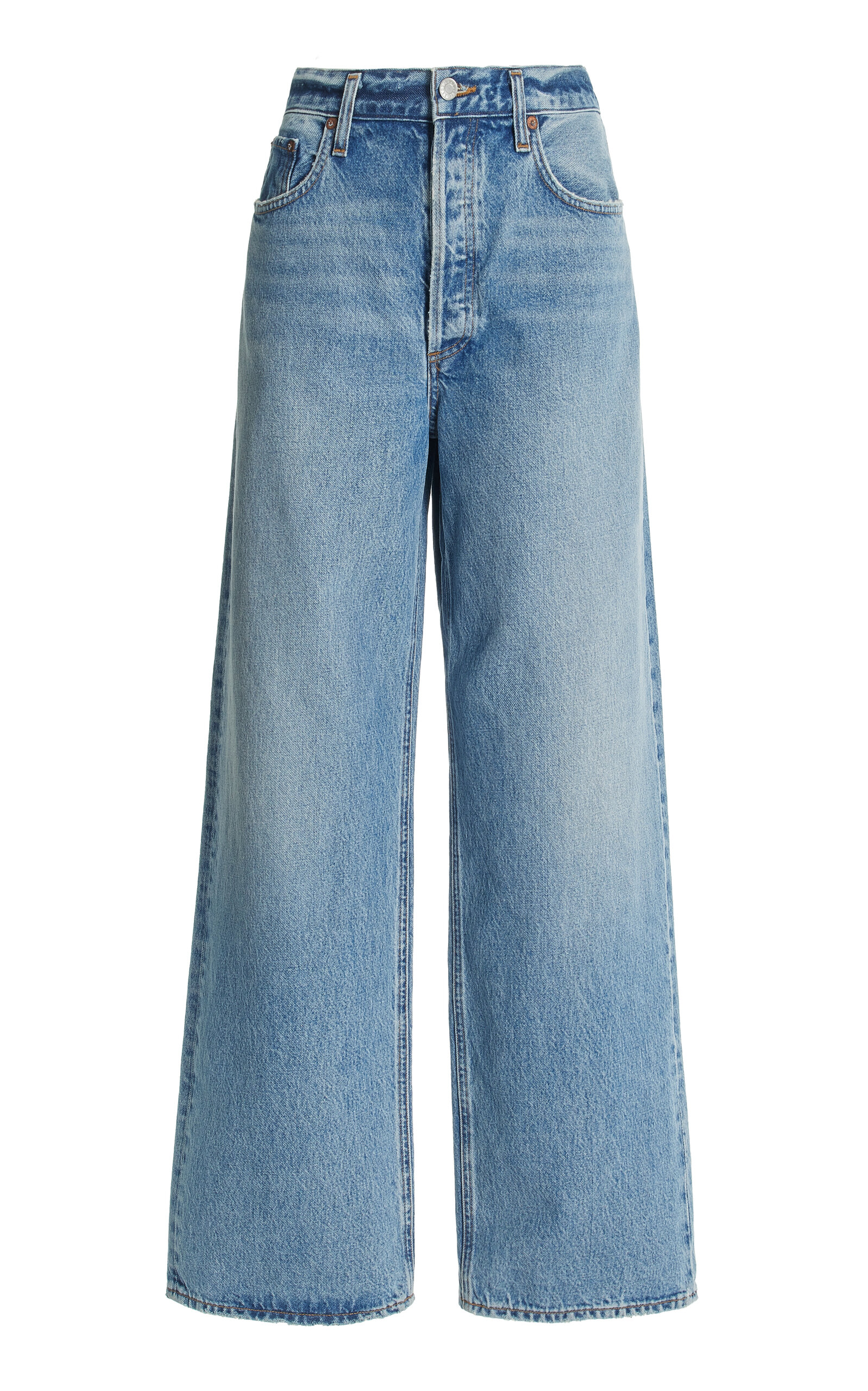 Agolde Stretch Low-slung Baggy Jeans In Medium Wash