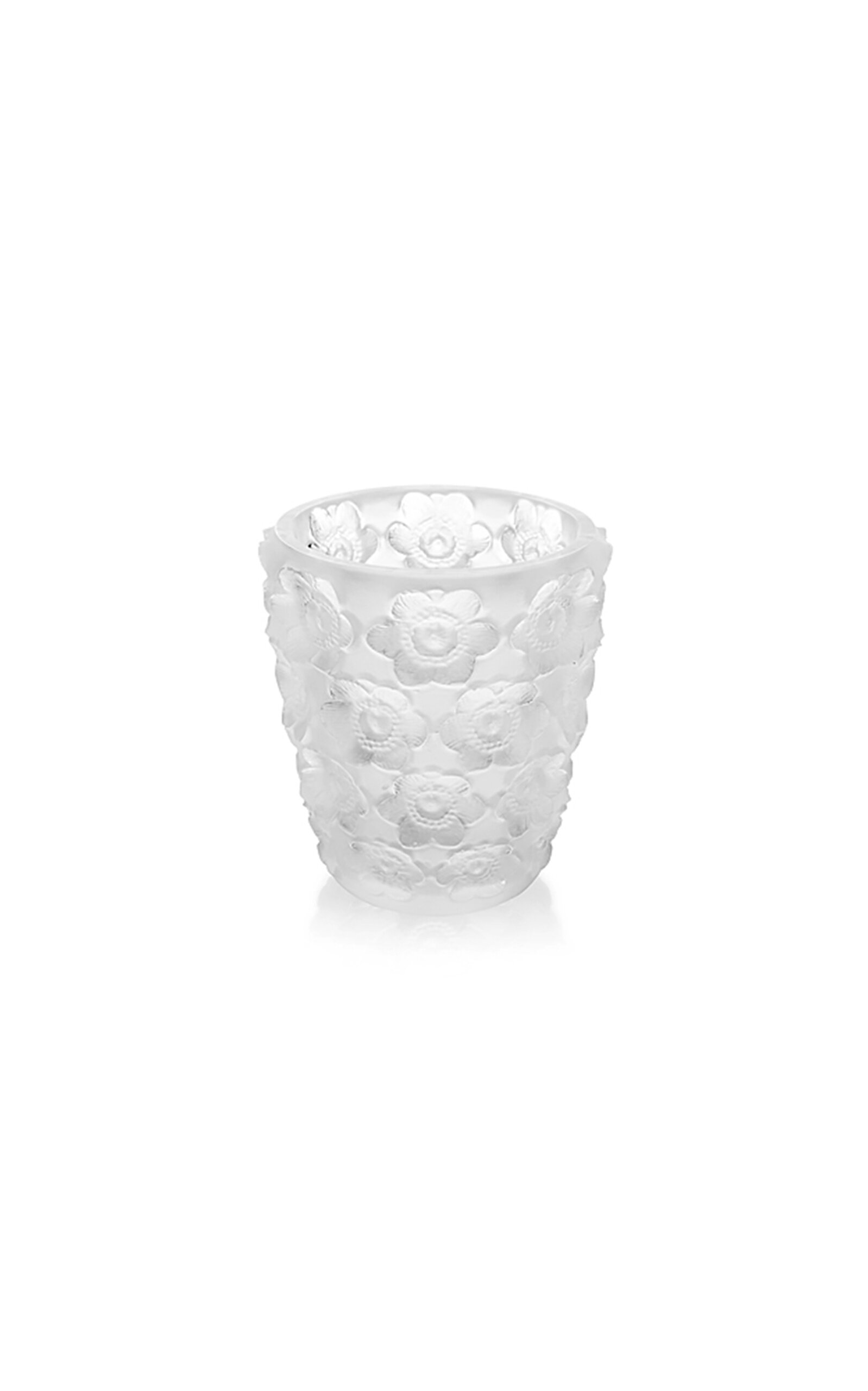 Lalique Anemones Crystal Votive In Clear