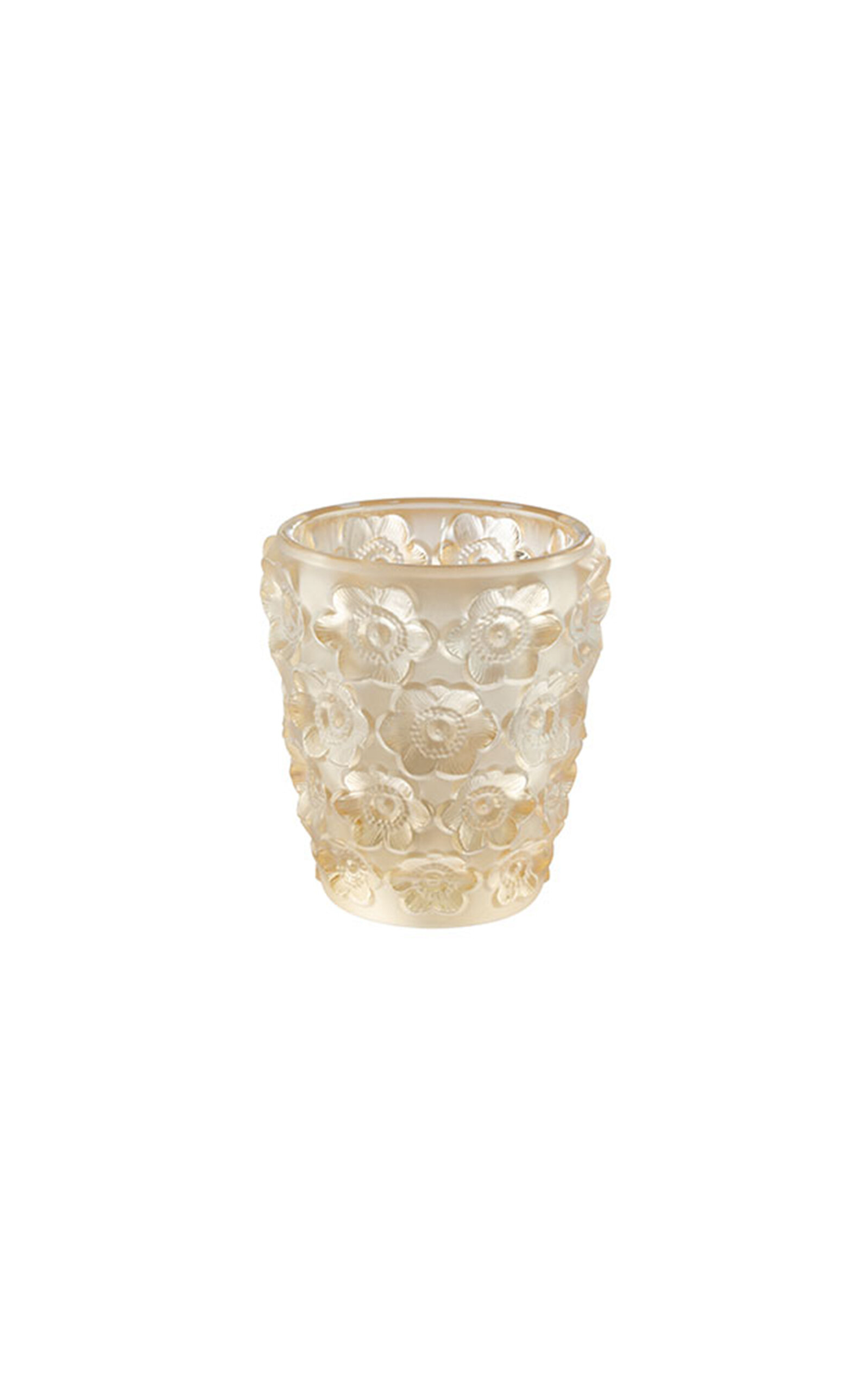 Lalique Anemones Crystal Votive - Gold