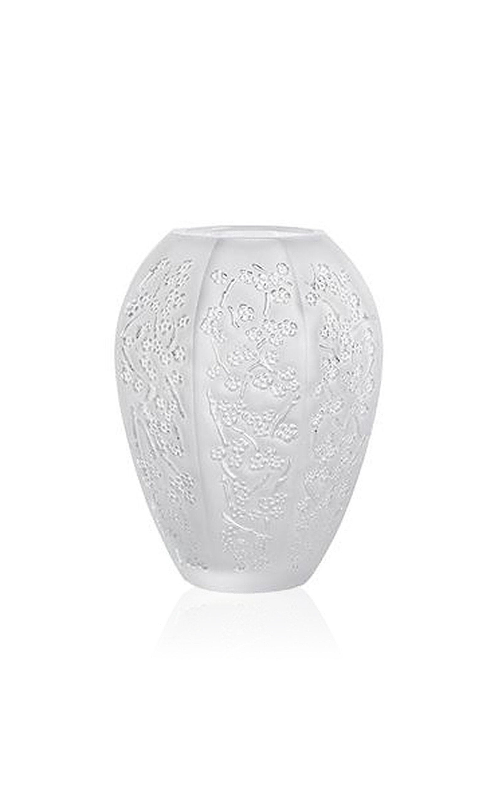Lalique Sakura Medium Crystal Vase In Clear