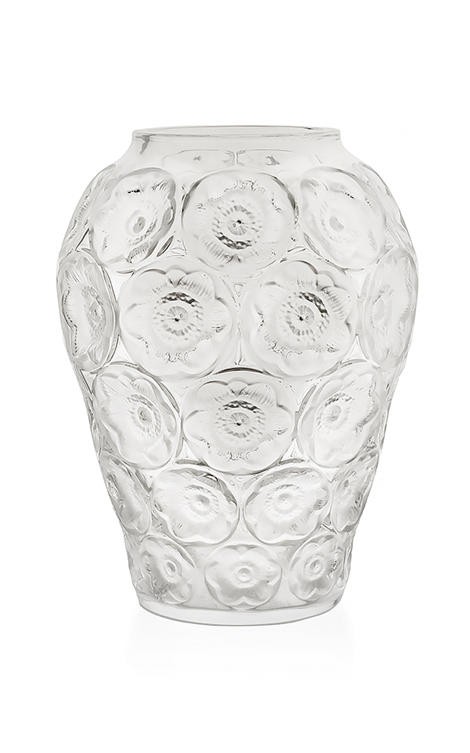 Lalique Anemones Crystal Vase - Clear