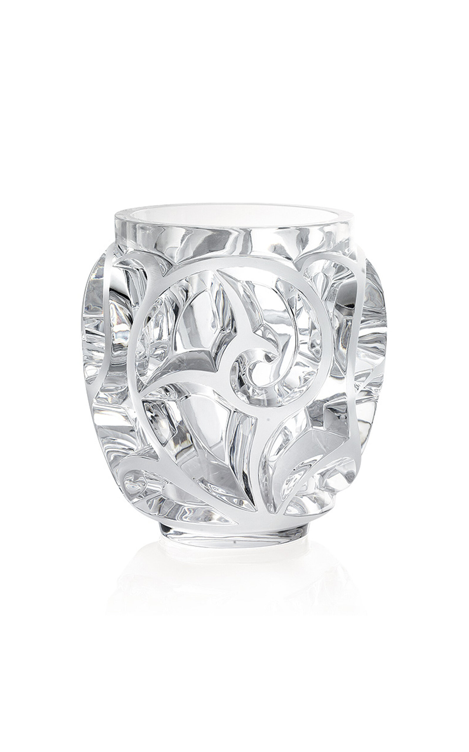 Shop Lalique Tourbillons Crystal Vase In Clear