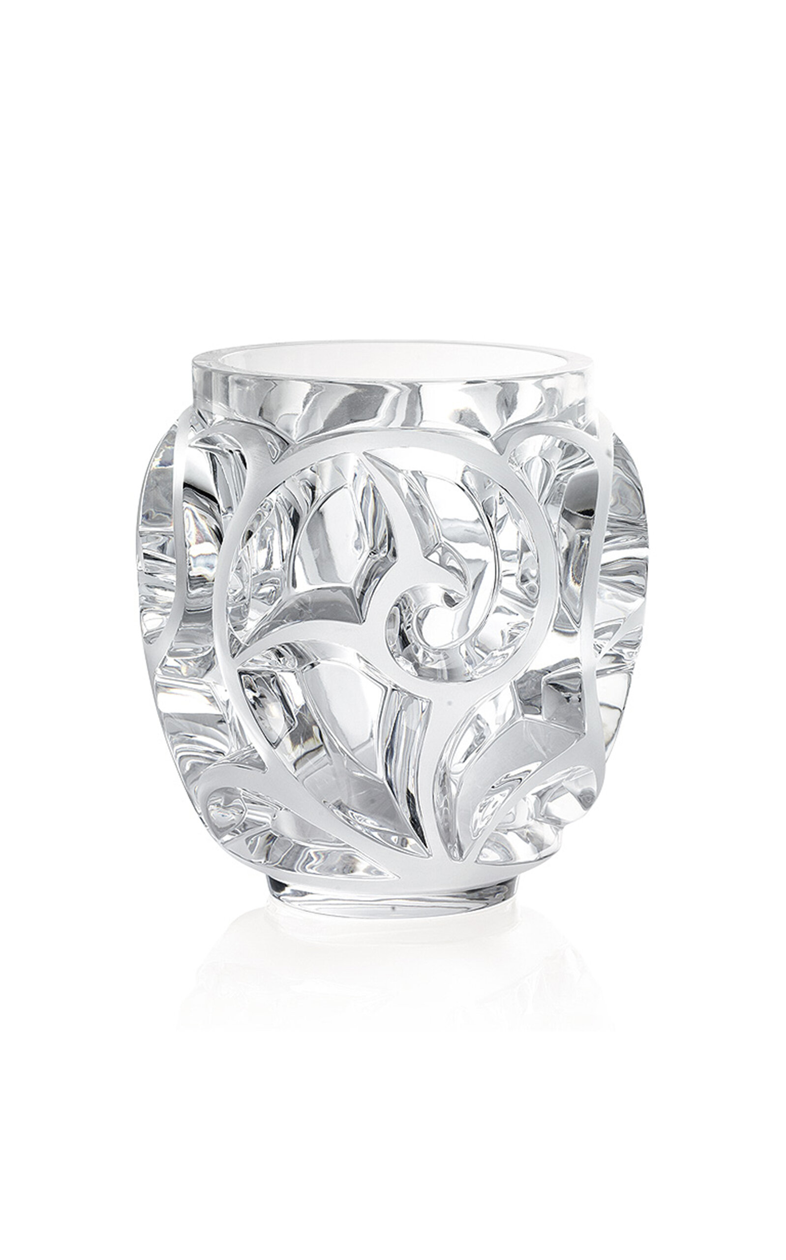 Lalique Crystal Tourbillons Vase In Clear
