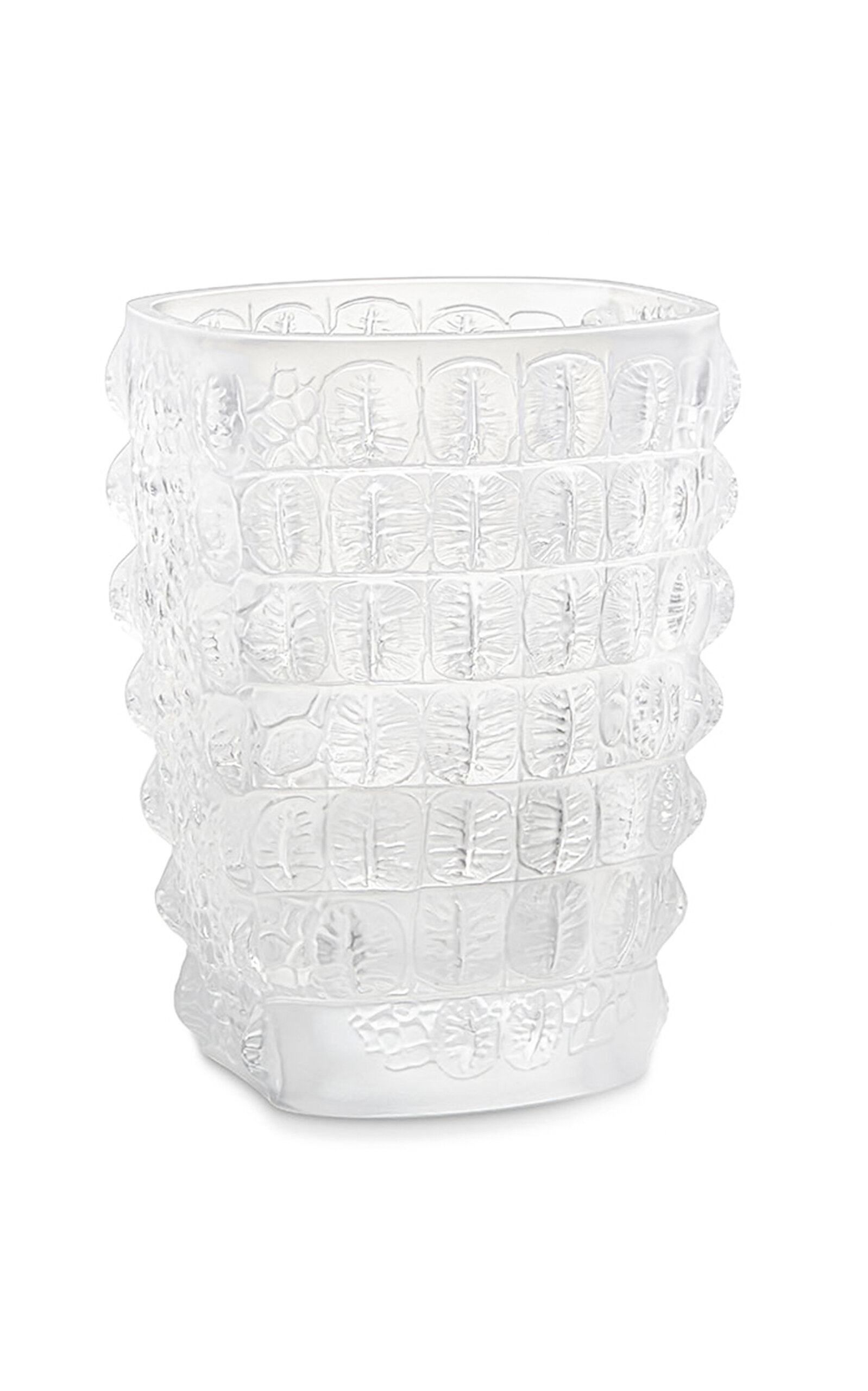 Lalique Croco Crystal Vase In Clear