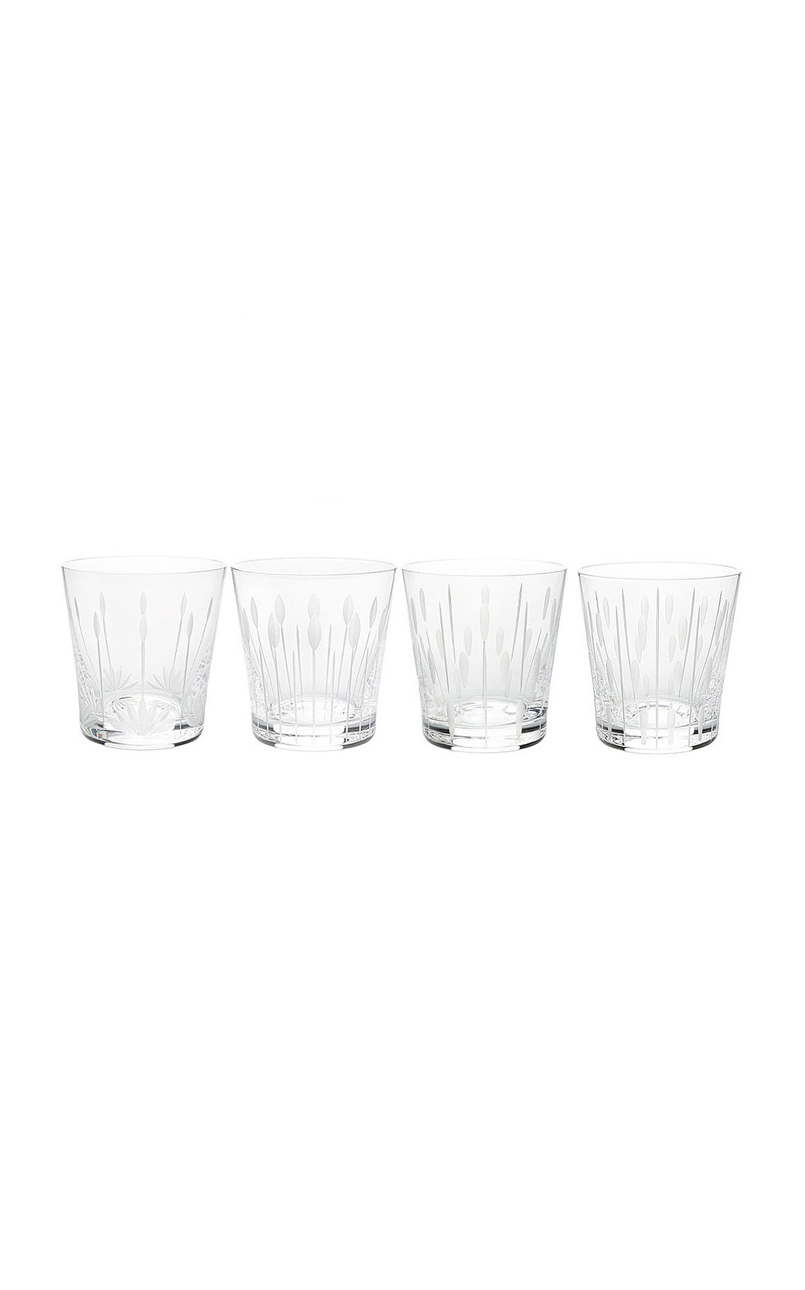 Lalique Set-of-four Lotus Crystal Tumblers In Clear