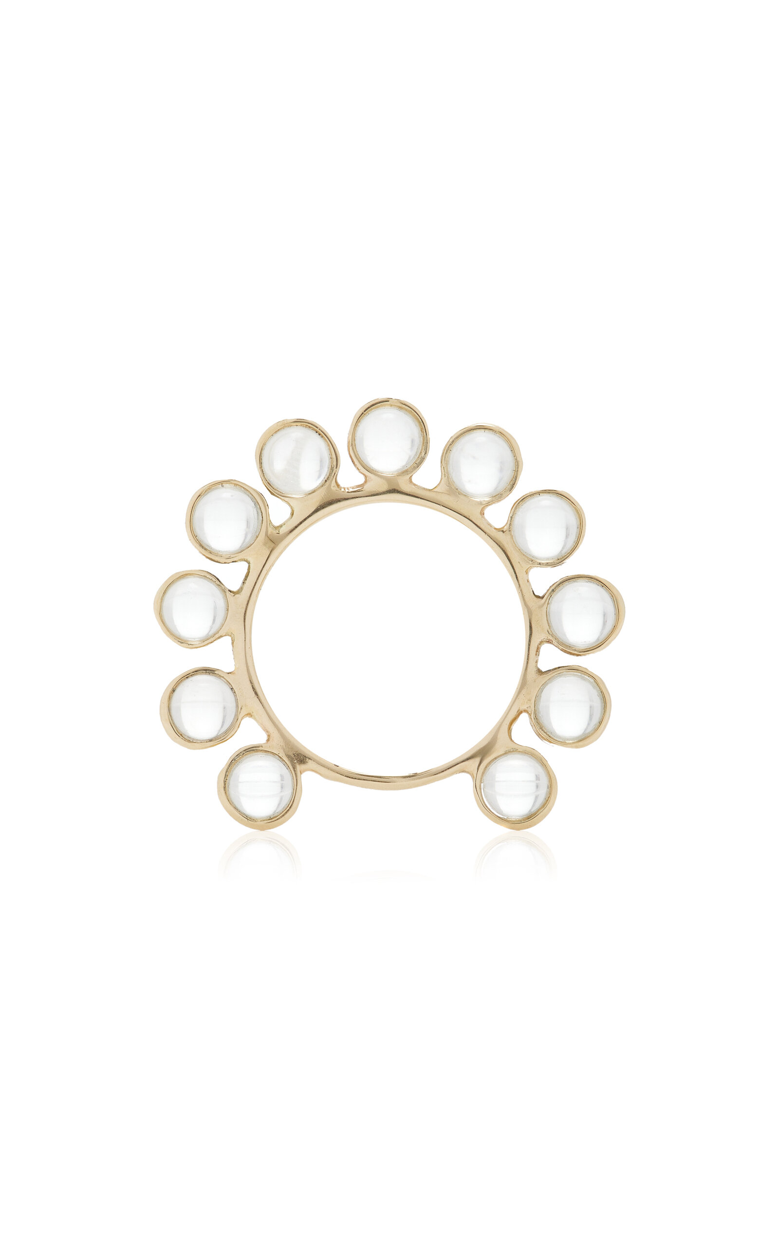 Halo 14K Yellow Gold Quartz Ring