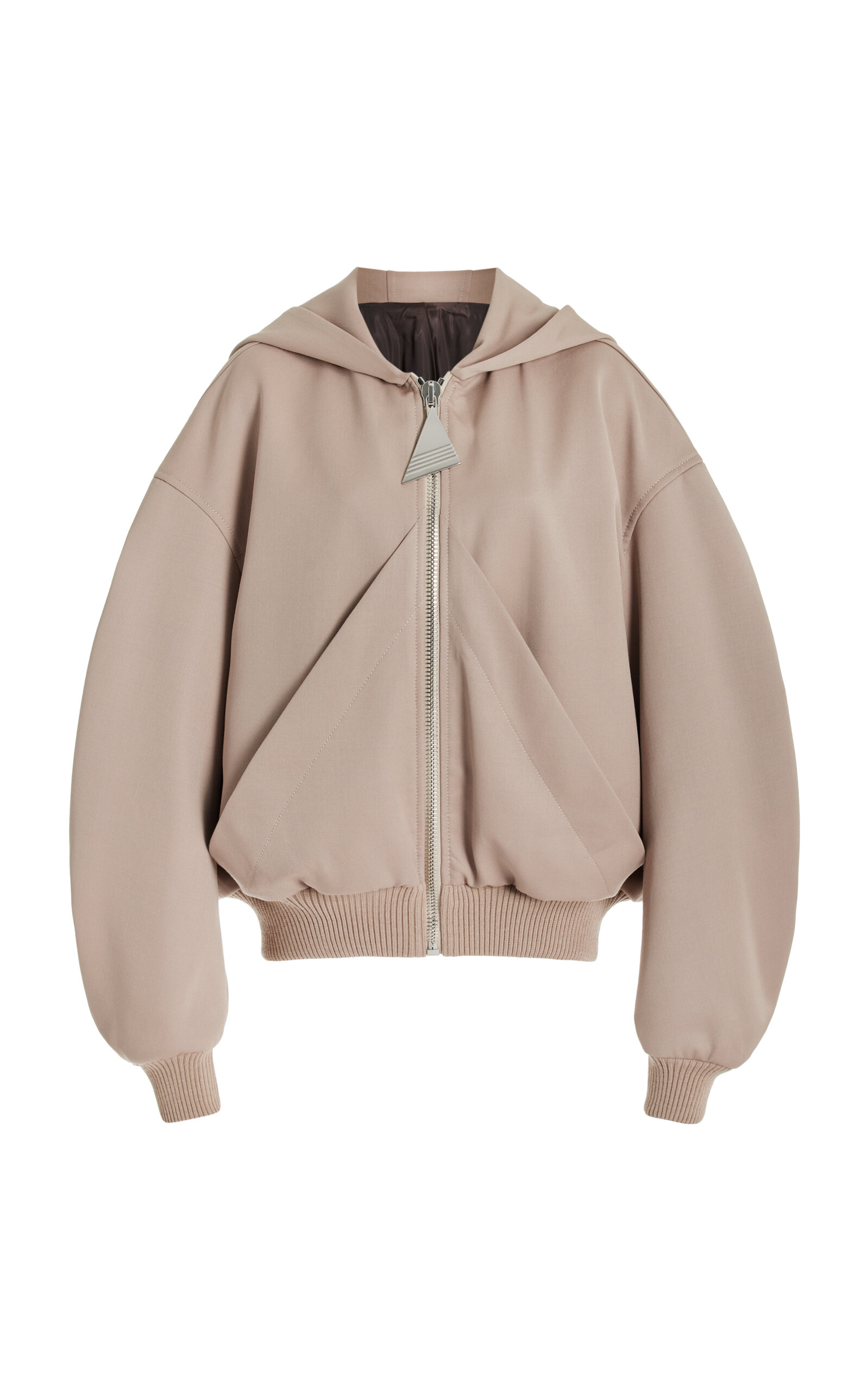 Attico Bomber Wool Gabardine Jacket In Neutral