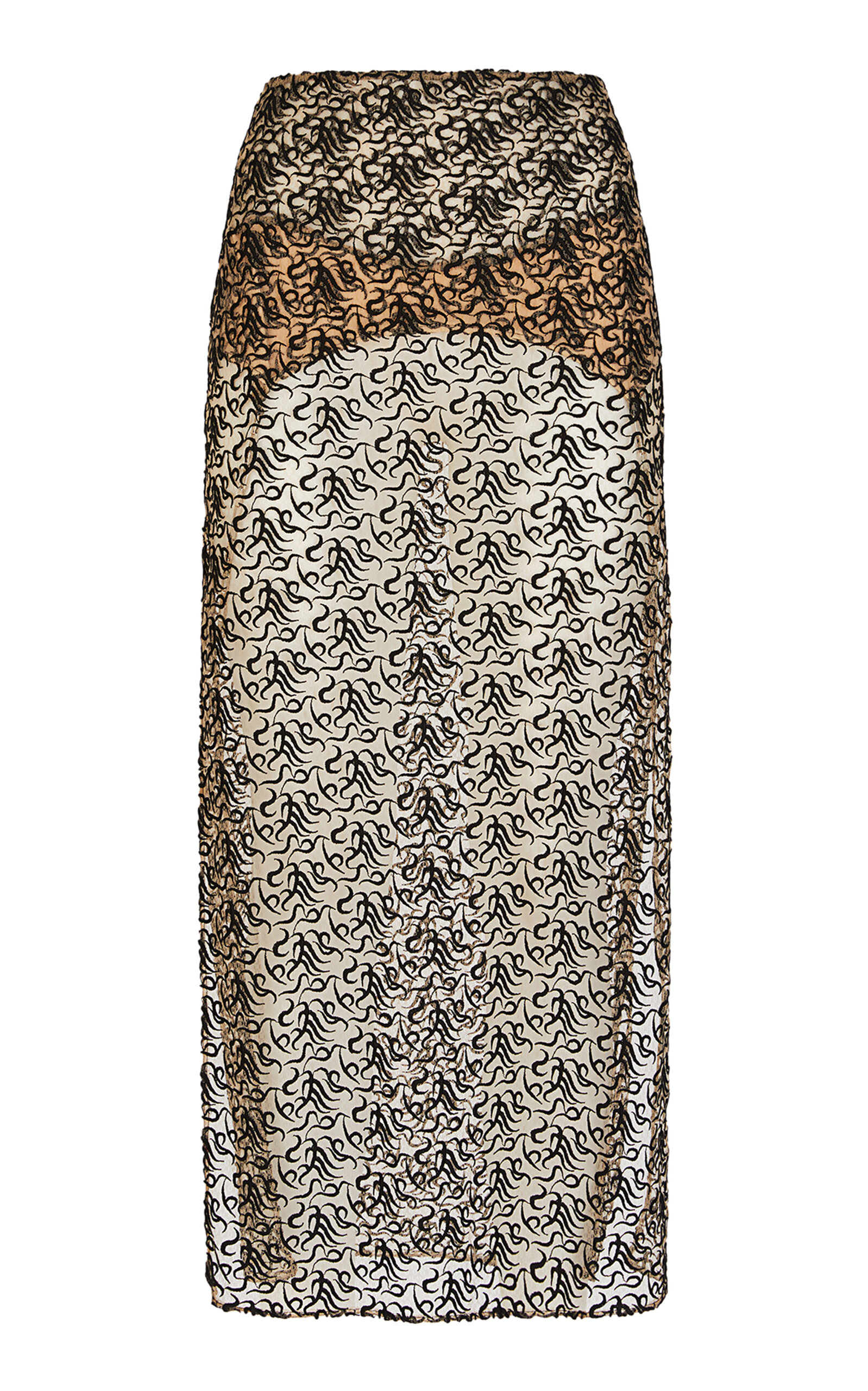 ATTICO SHEER JACQUARD COTTON-BLEND MAXI SKIRT