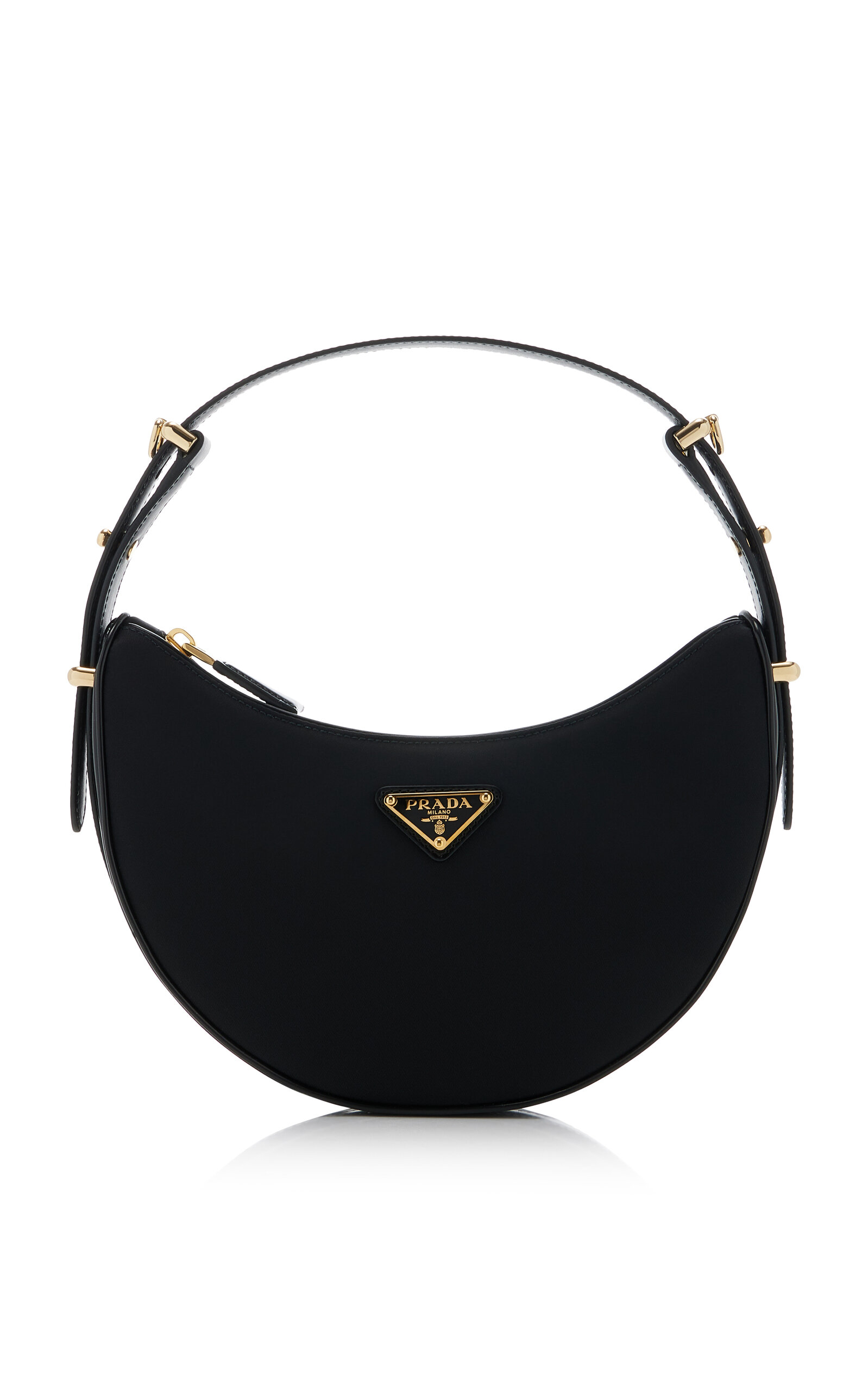 Prada Arqué Leather-Trimmed Re-Nylon Shoulder Bag