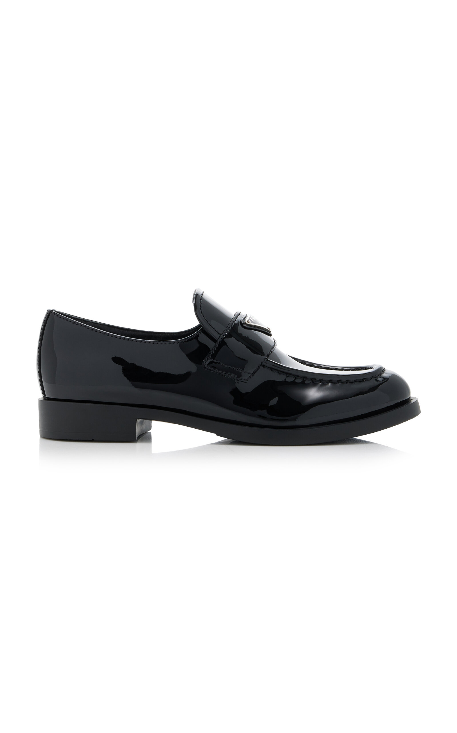 Prada Brushed Leather Loafers In Black