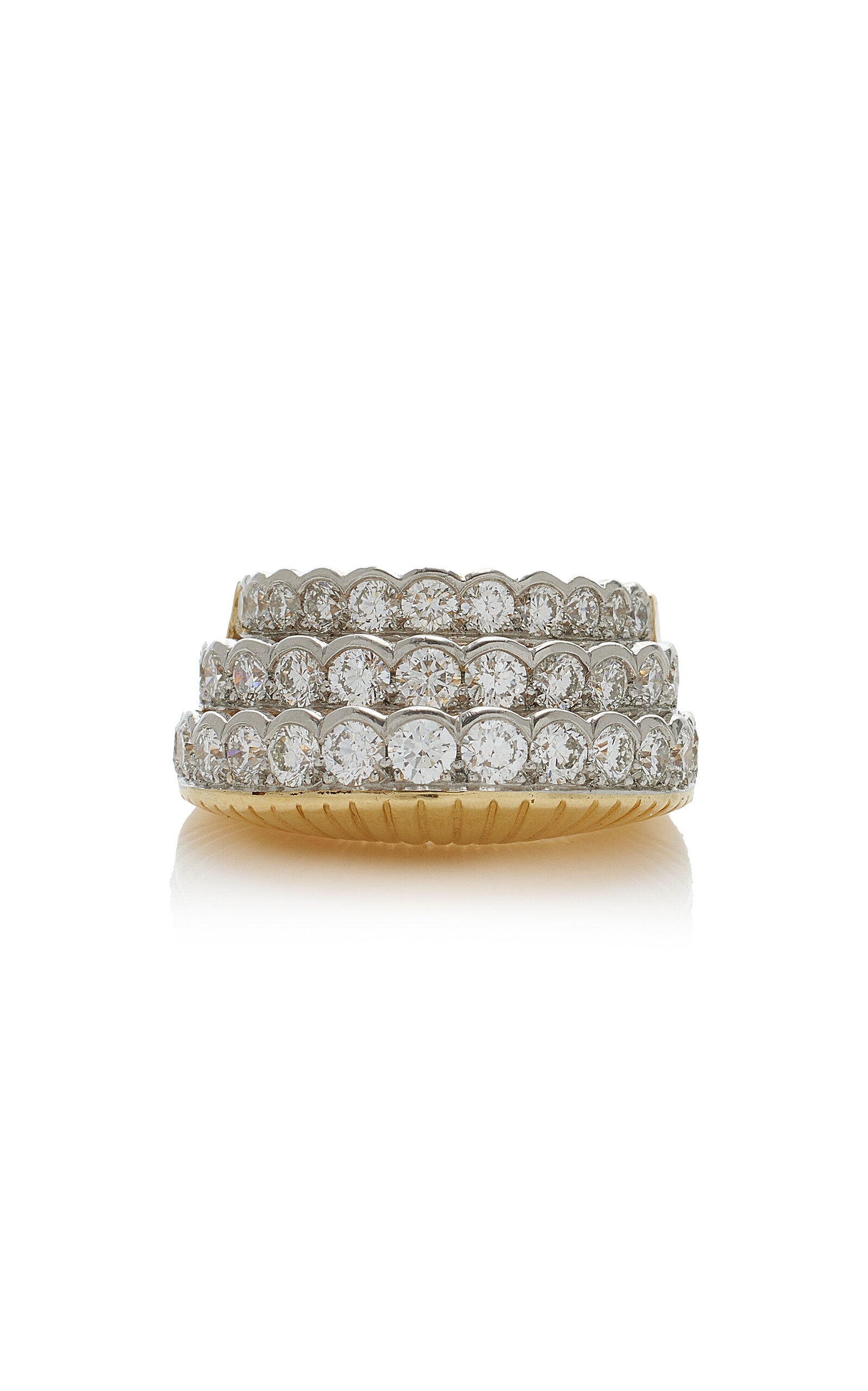 Simon Teakle Art Moderne Diamond Ring; By Cartier In Gold