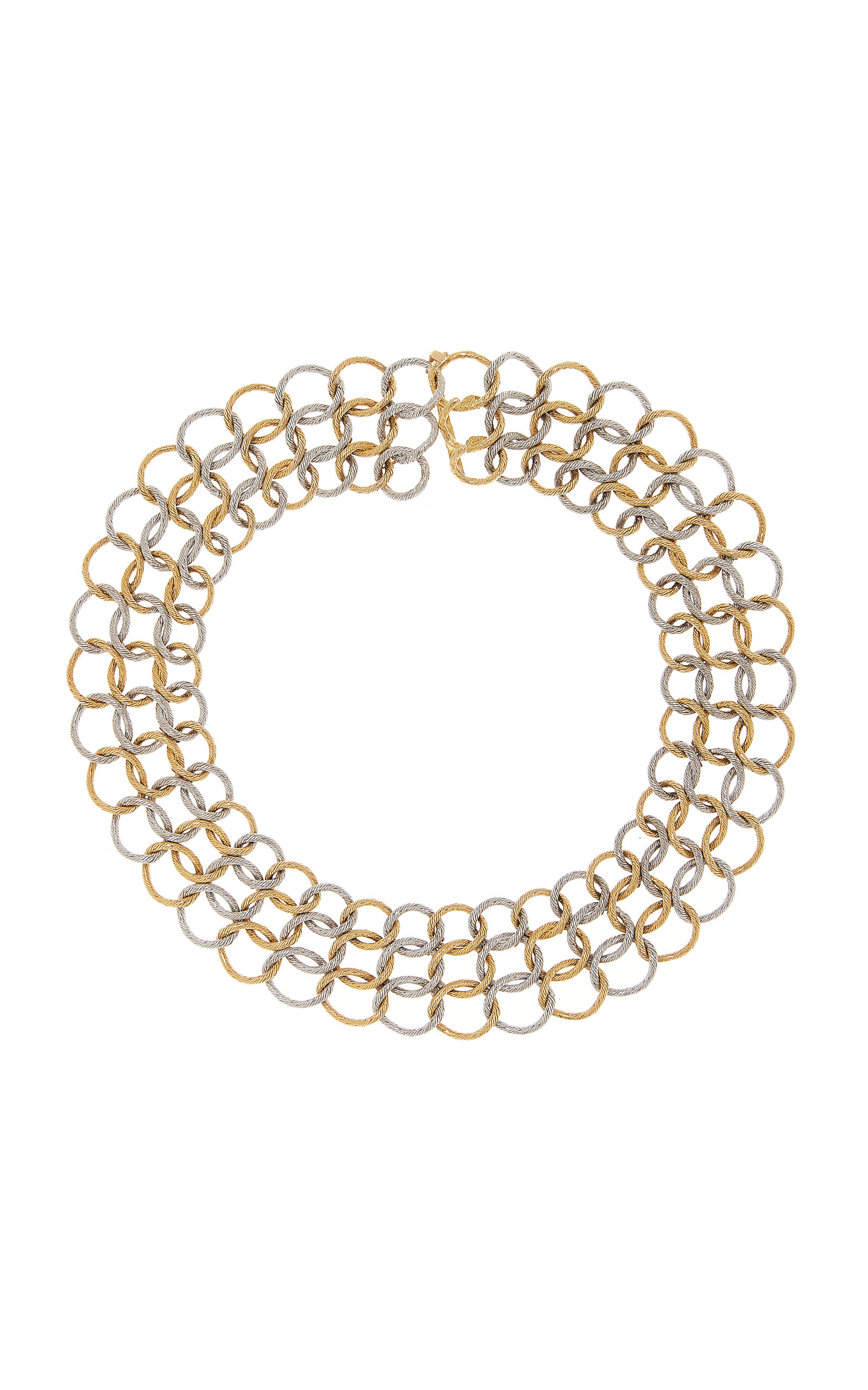Two Tone Gold Collar Necklace; By Georges Lenfant