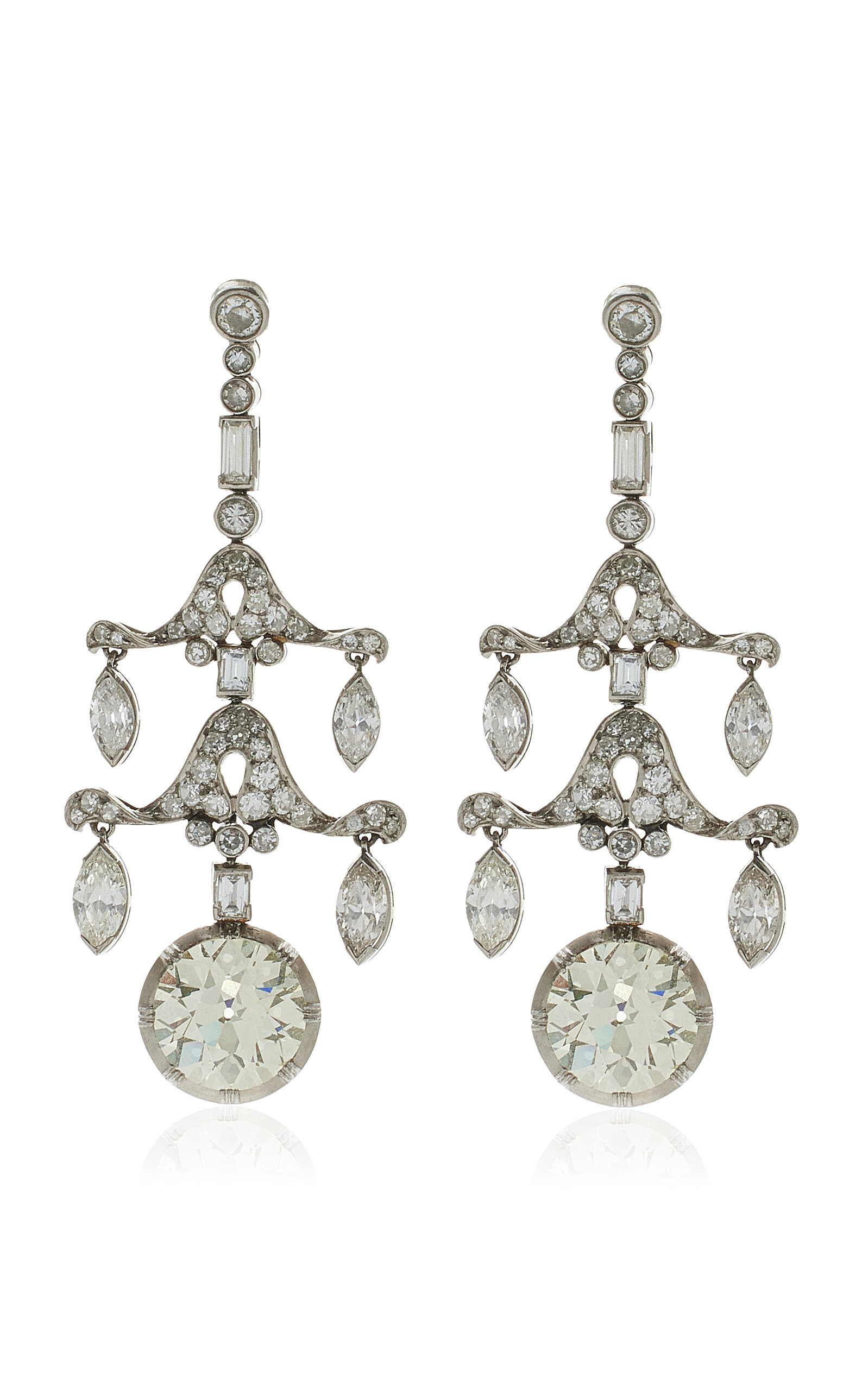 Art Deco Diamond Earrings; By Ravasco