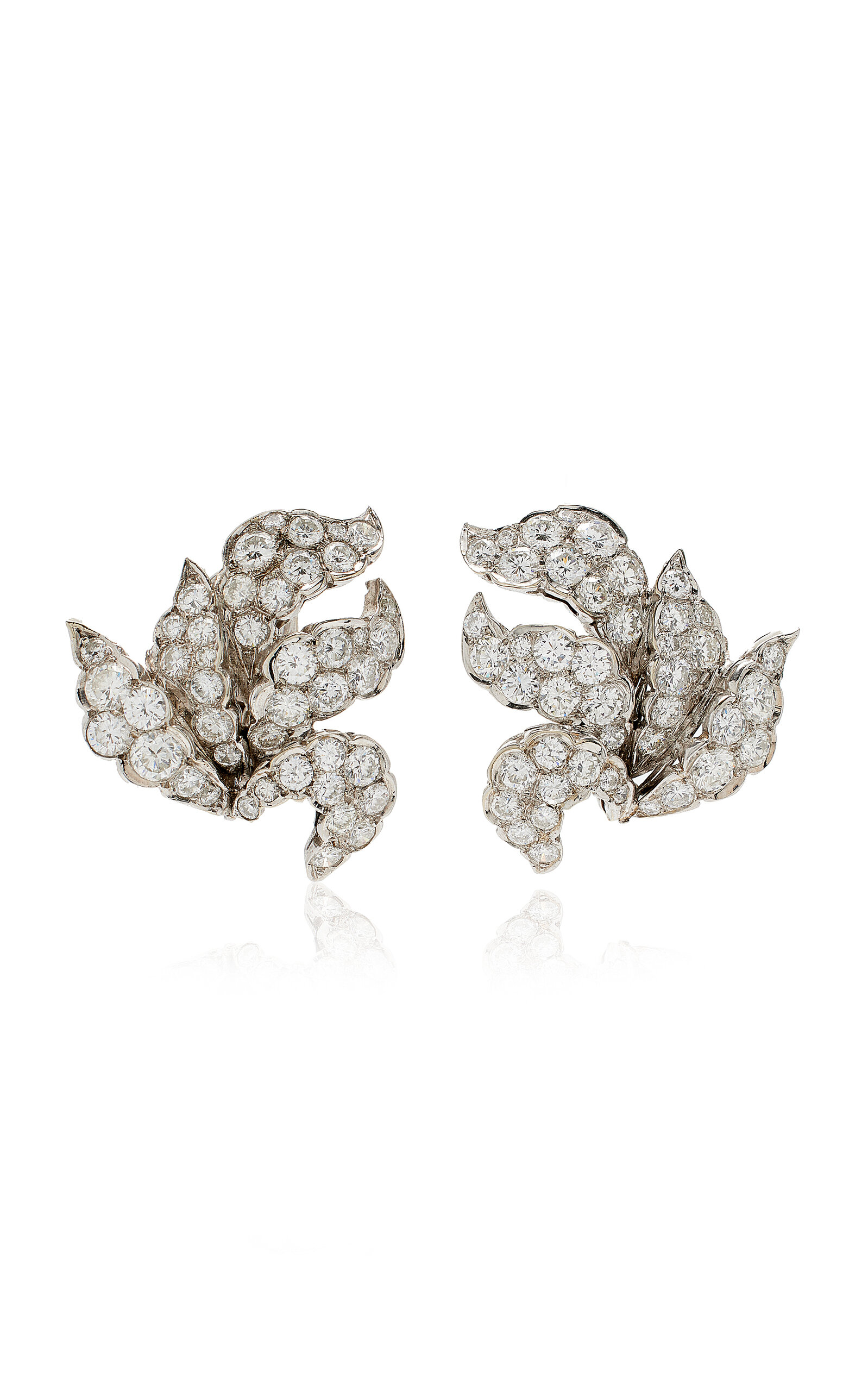 Simon Teakle Platinum & Diamond Earrings In White