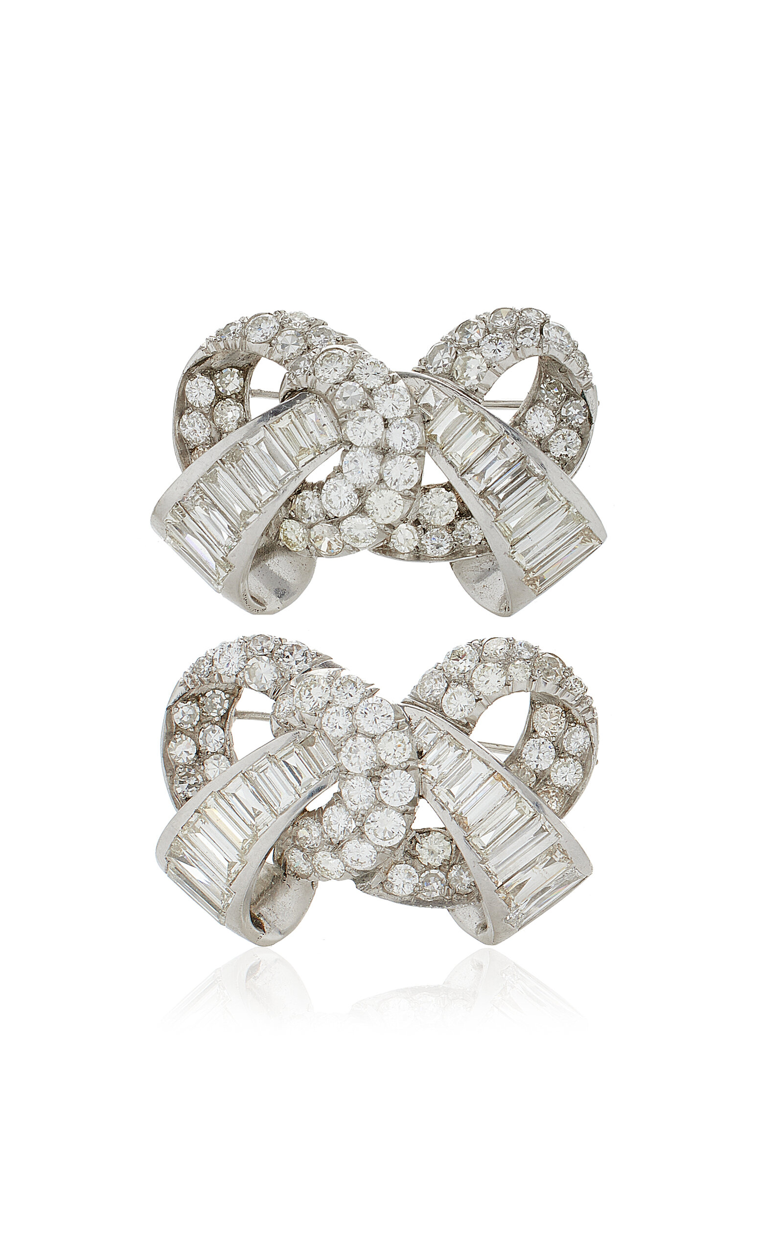 Simon Teakle Women's Pair of Diamond Bow Brooches