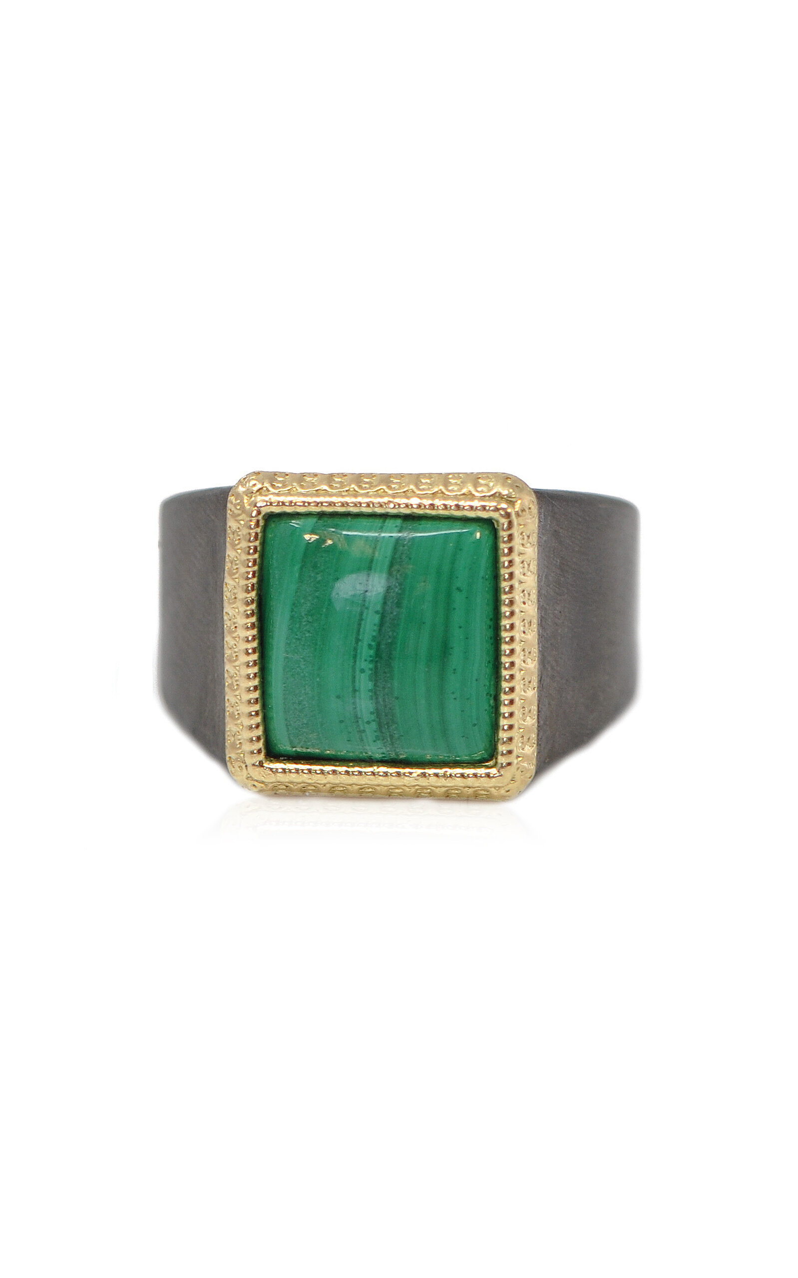 Armenta Women's 18k Yellow Gold Romero Malachite Signet Ring