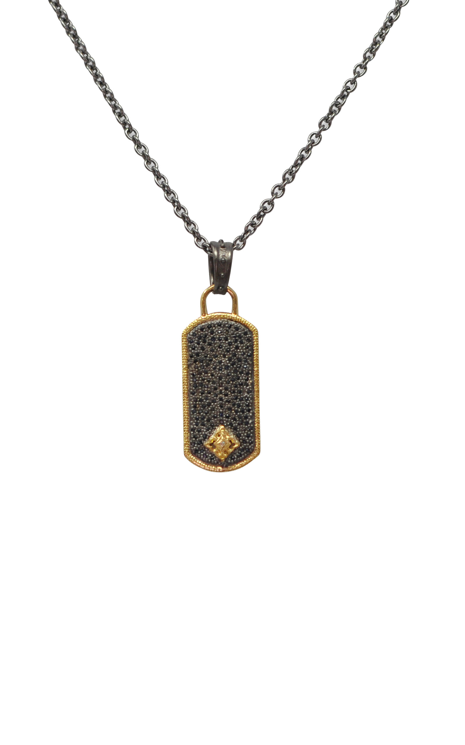 Armenta Women's 18k Yellow Gold Romero Pave Dog Tag Necklace