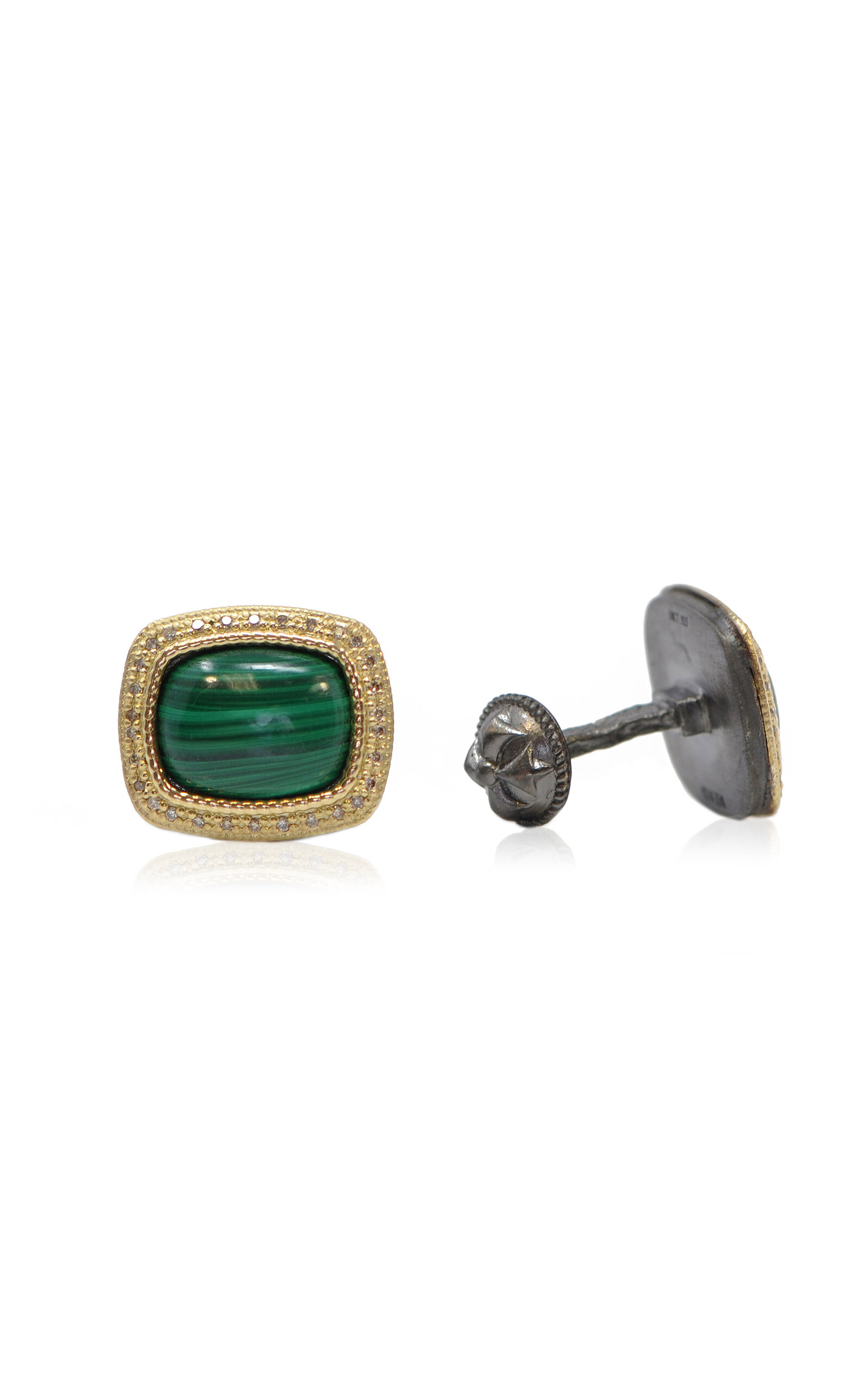 Armenta Women's 18k Yellow Gold Romero Malachite Cufflinks