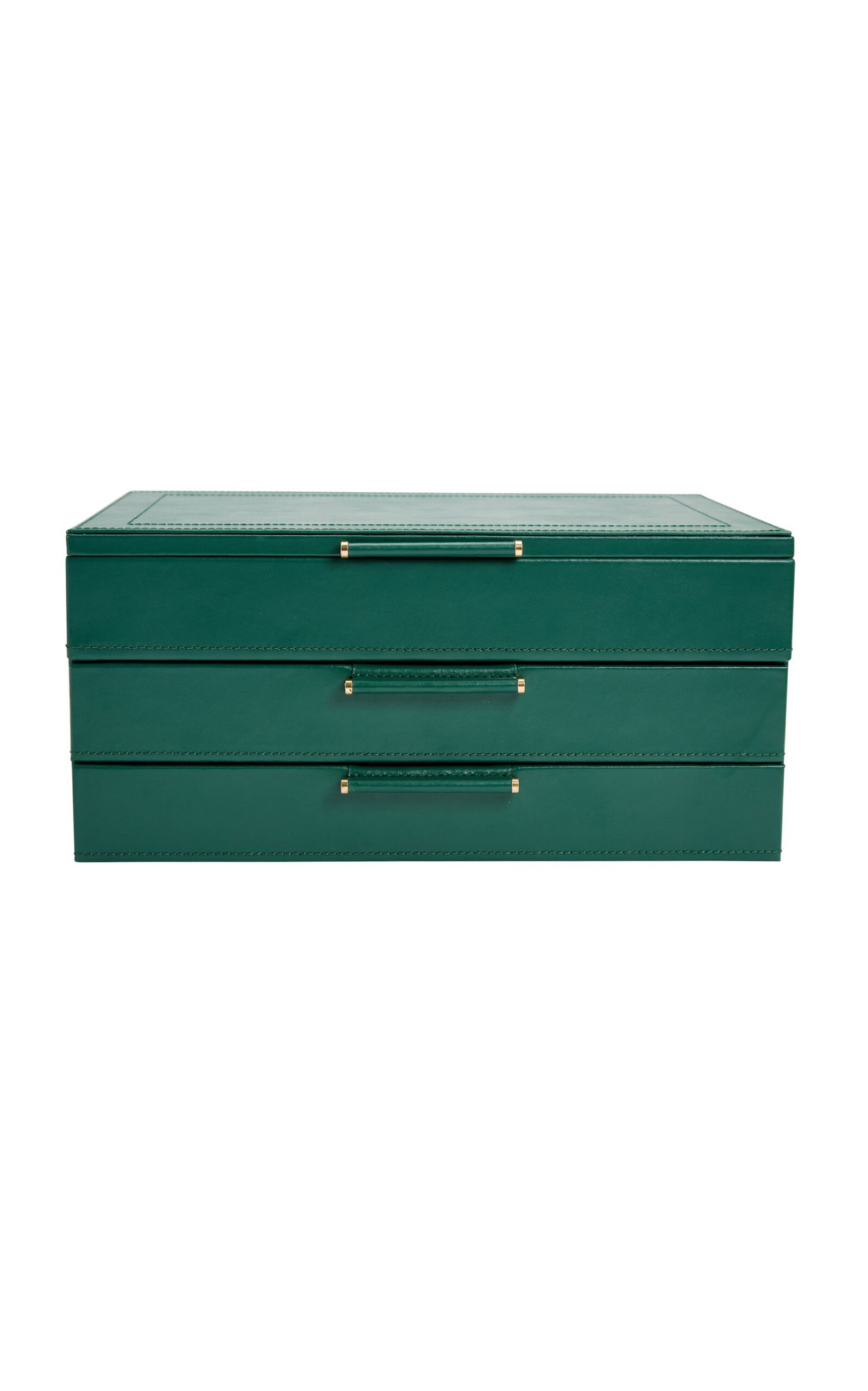 WOLF Sophia Leather Jewelry Box - Green