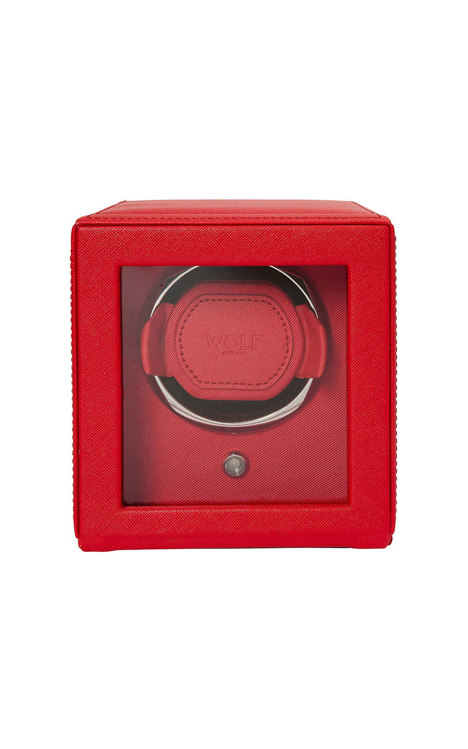 Wolf Cub Vegan Leather Single Watch Winder In Red