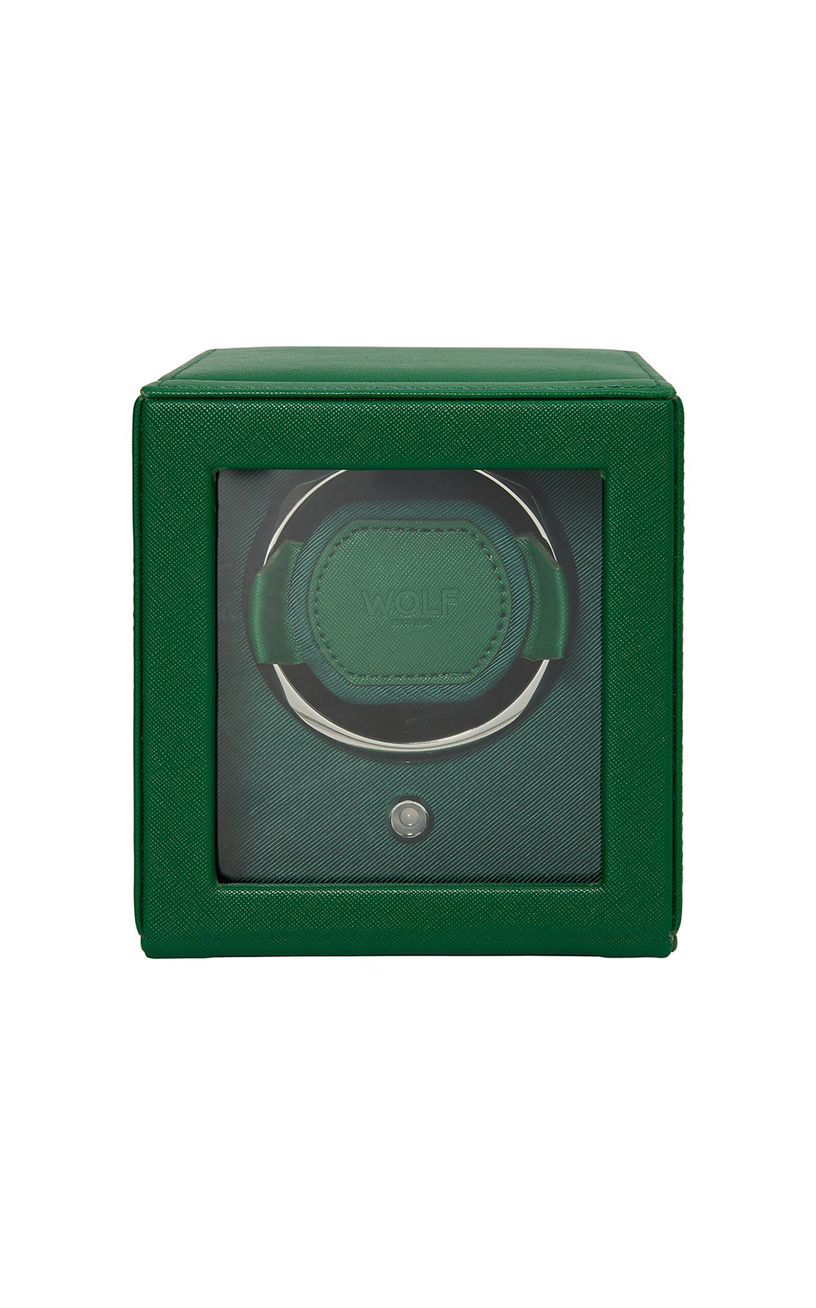 Wolf Cub Vegan Leather Single Watch Winder In Green