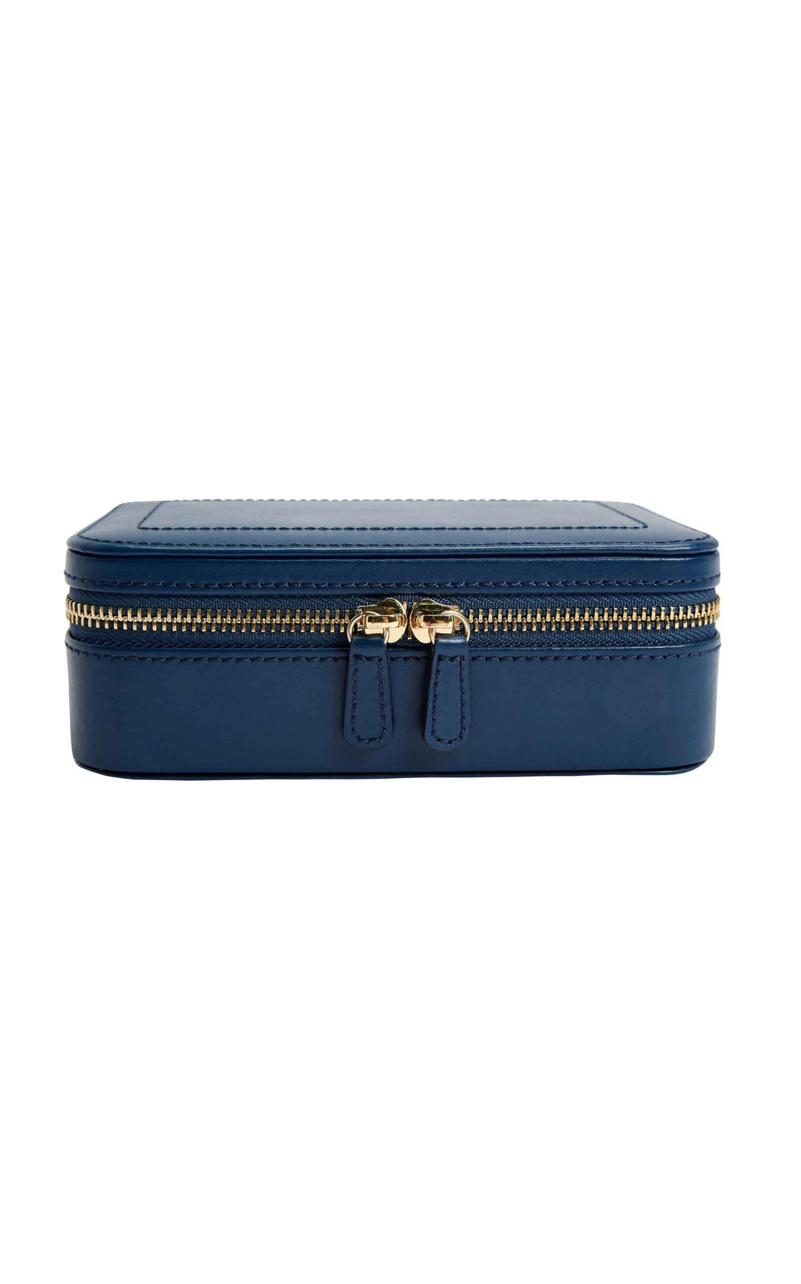 Wolf Sophia Leather Travel Case In Blue