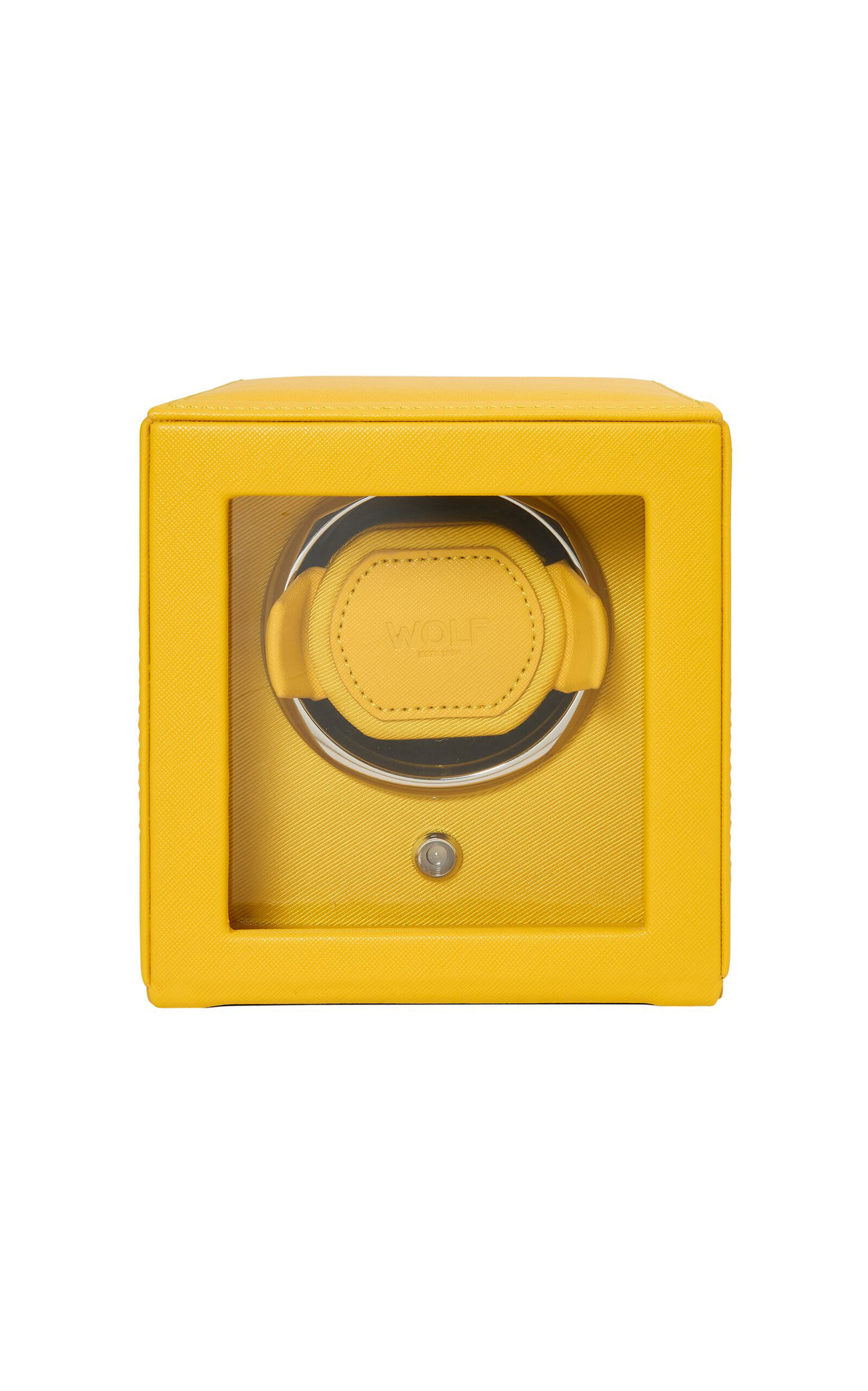 WOLF Cub Vegan Leather Single Watch Winder - Yellow