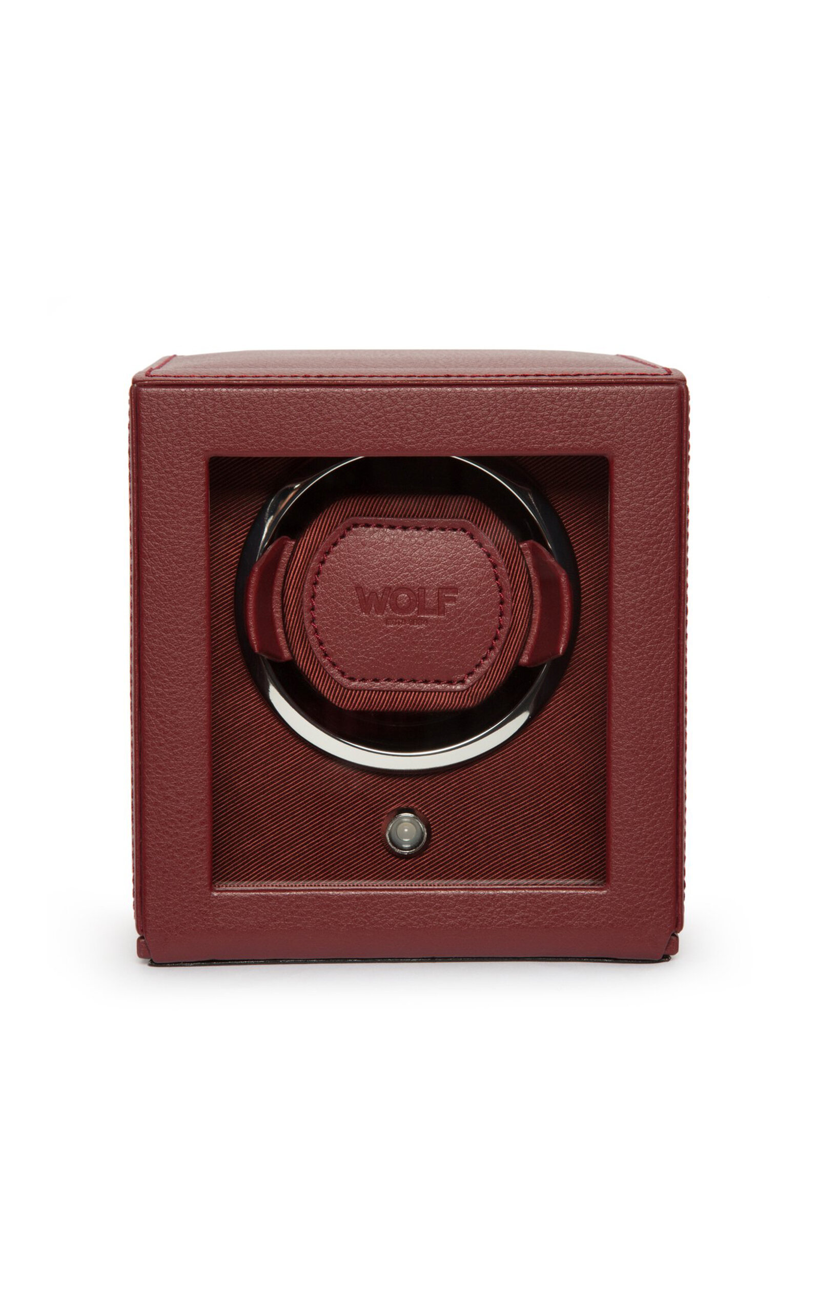 WOLF Cub Vegan Leather Single Watch Winder - Burgundy