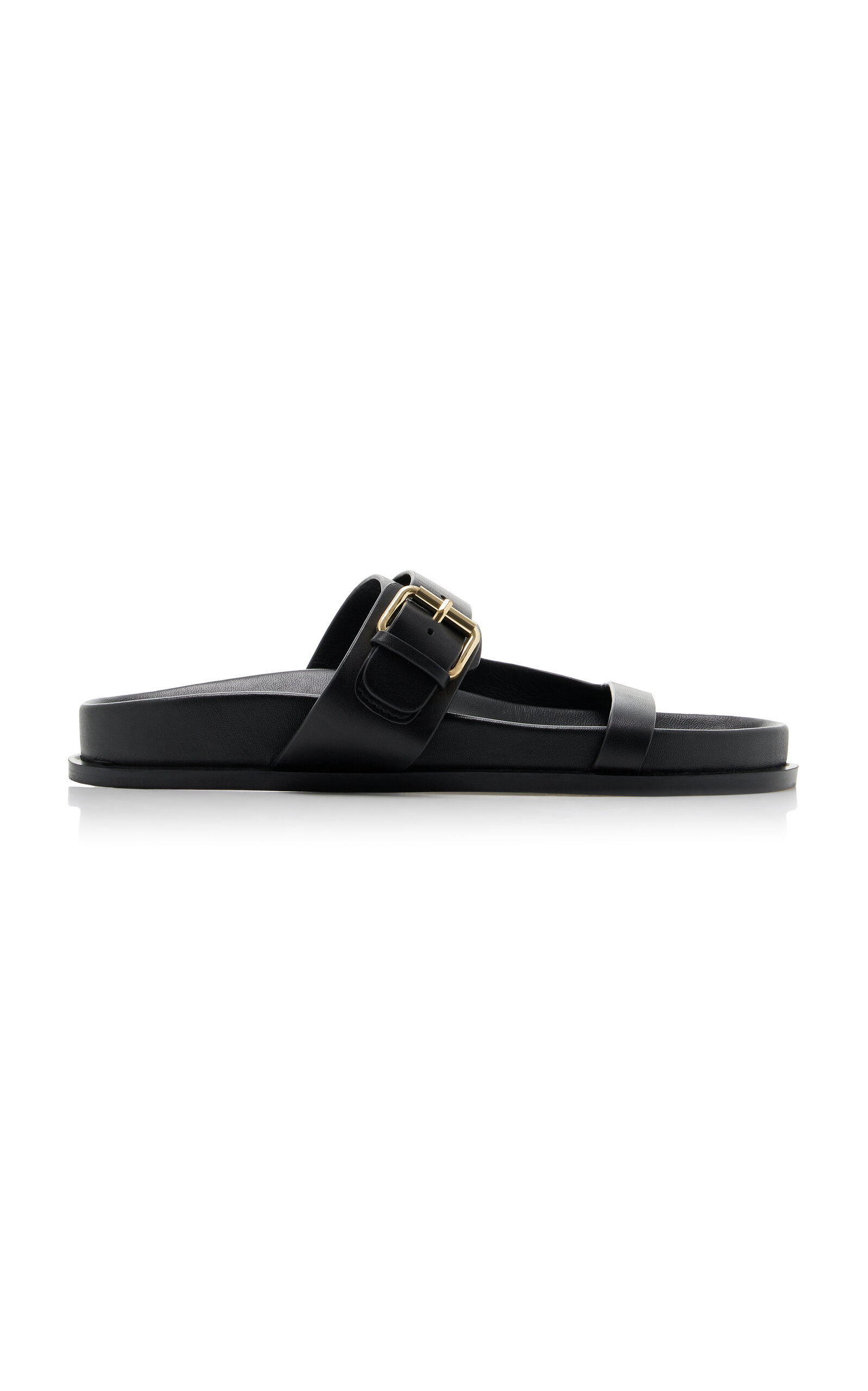 Shop A.emery Prince Leather Slide Sandals In Black