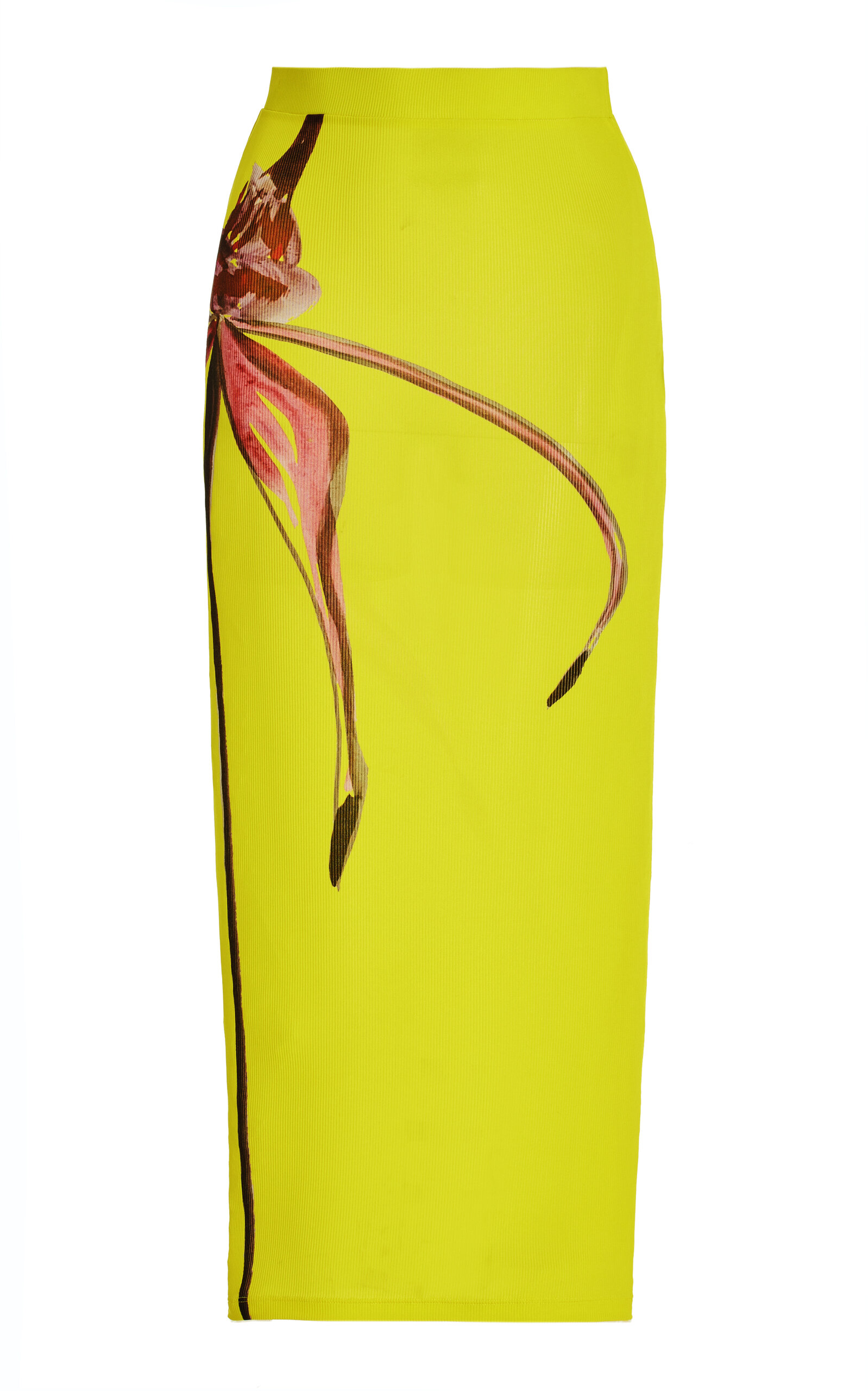 LOUISA BALLOU RIBBED CUPRO MIDI SKIRT